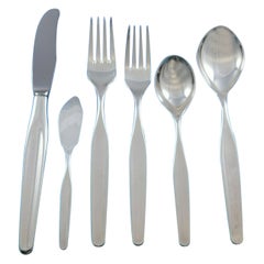 Fjord by Th. Olsens 830 Silver Flatware Set Service 49 Pieces Norwegian Modern