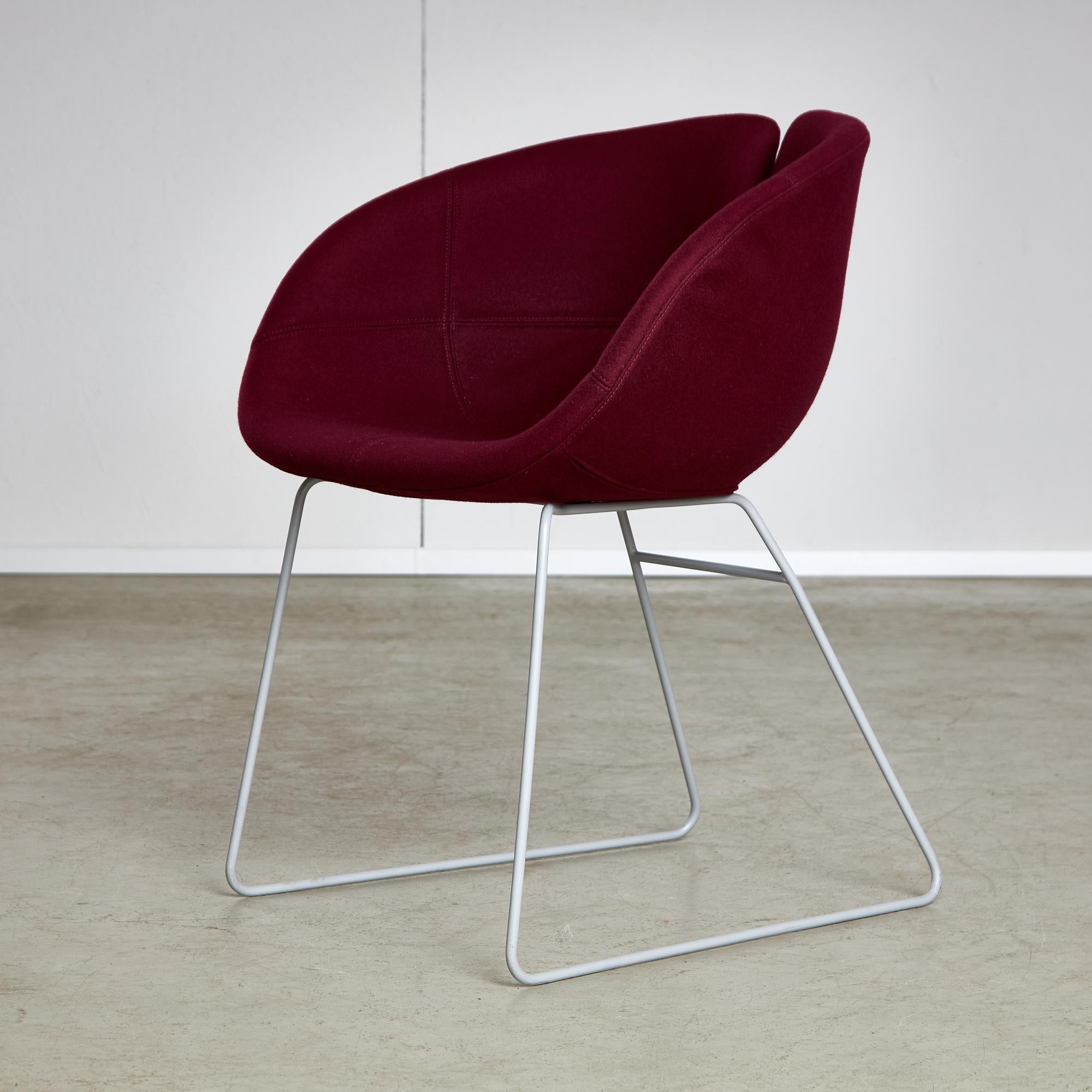 Italian Fjord Chairs in Burgundy by Patricia Urquiola for Moroso, 2002 For Sale