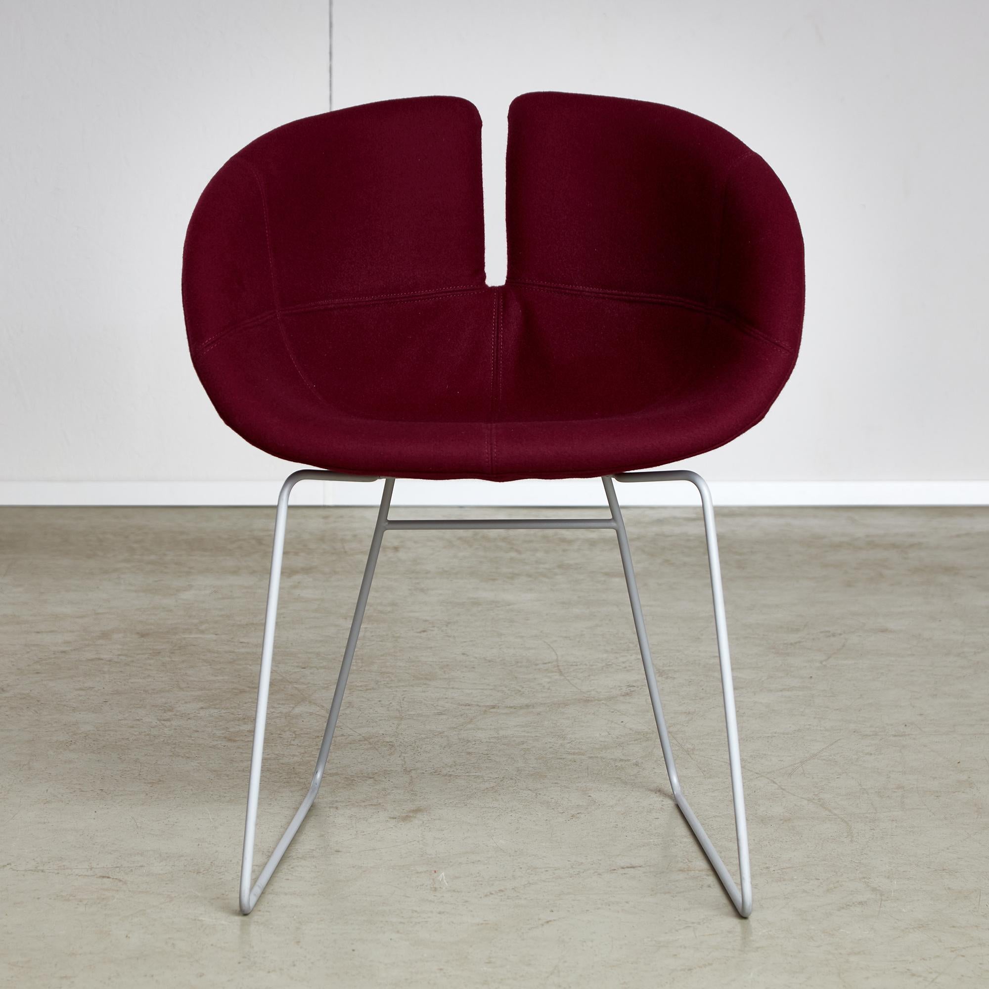 Fjord Chairs in Burgundy by Patricia Urquiola for Moroso, 2002 In Good Condition For Sale In Budapest, HU