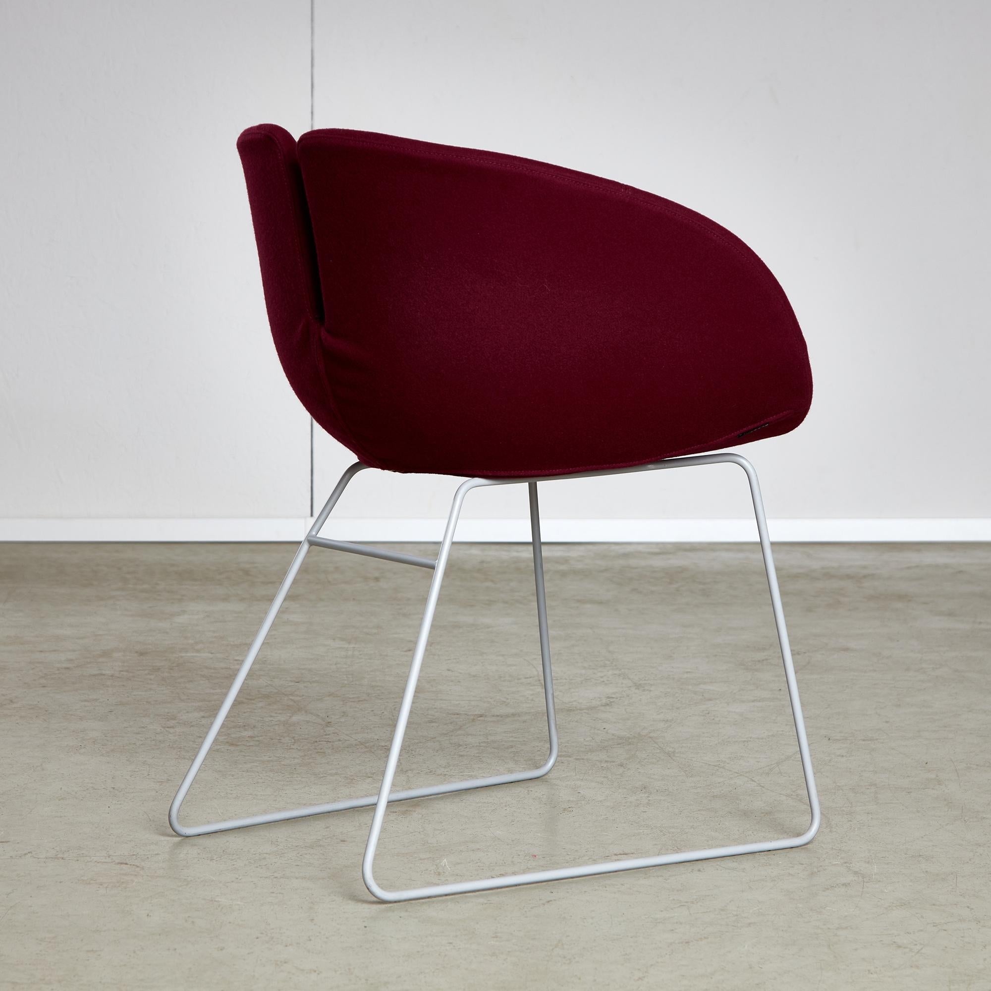 Contemporary Fjord Chairs in Burgundy by Patricia Urquiola for Moroso, 2002 For Sale