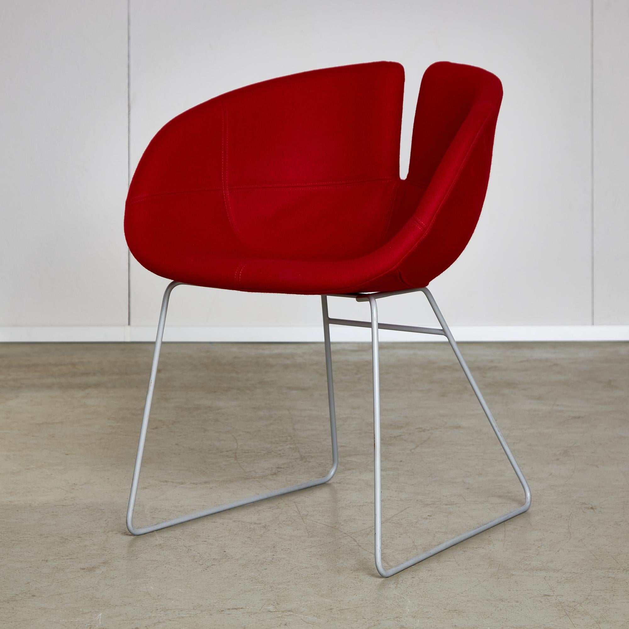 Fjord Chairs in Red by Patricia Urquiola for Moroso, 2002 In Good Condition For Sale In Budapest, HU