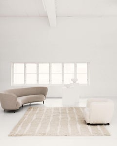 Tapis berbère épais Fjord, sable pâle, tissé à la main, design scandinave