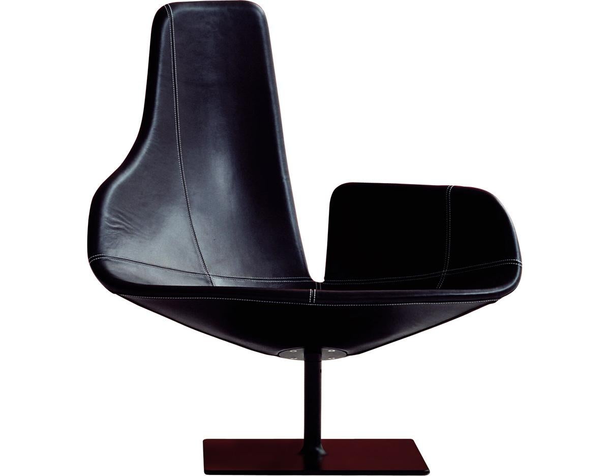 Italian Fjord Relax Revolving Armchair by Patricia Urquiola in Fabric or Leather For Sale