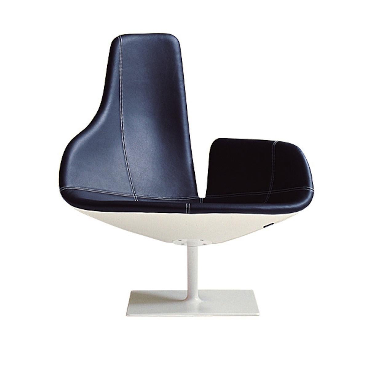 Powder-Coated Fjord Relax Revolving Armchair by Patricia Urquiola in Fabric or Leather For Sale