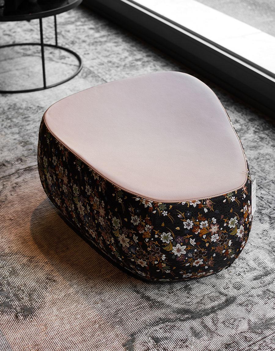 Fjord Stools Small, Medium or Large in Fabric or Leather Body and Leather Top For Sale 11