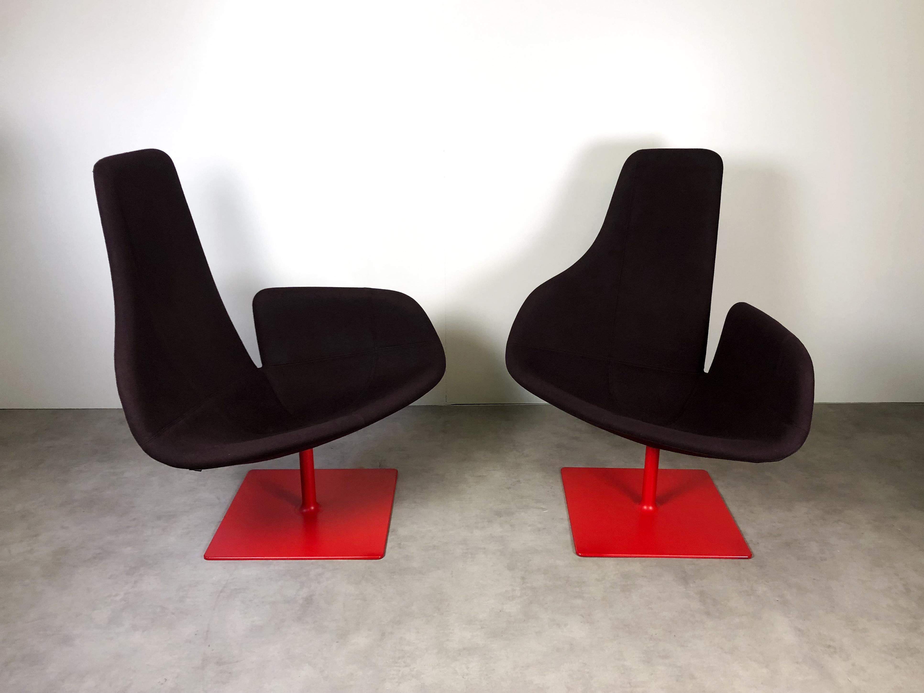 Mid-Century Modern Fjord Swivel Armchairs for Moroso by Patricia Urquiola, 2002