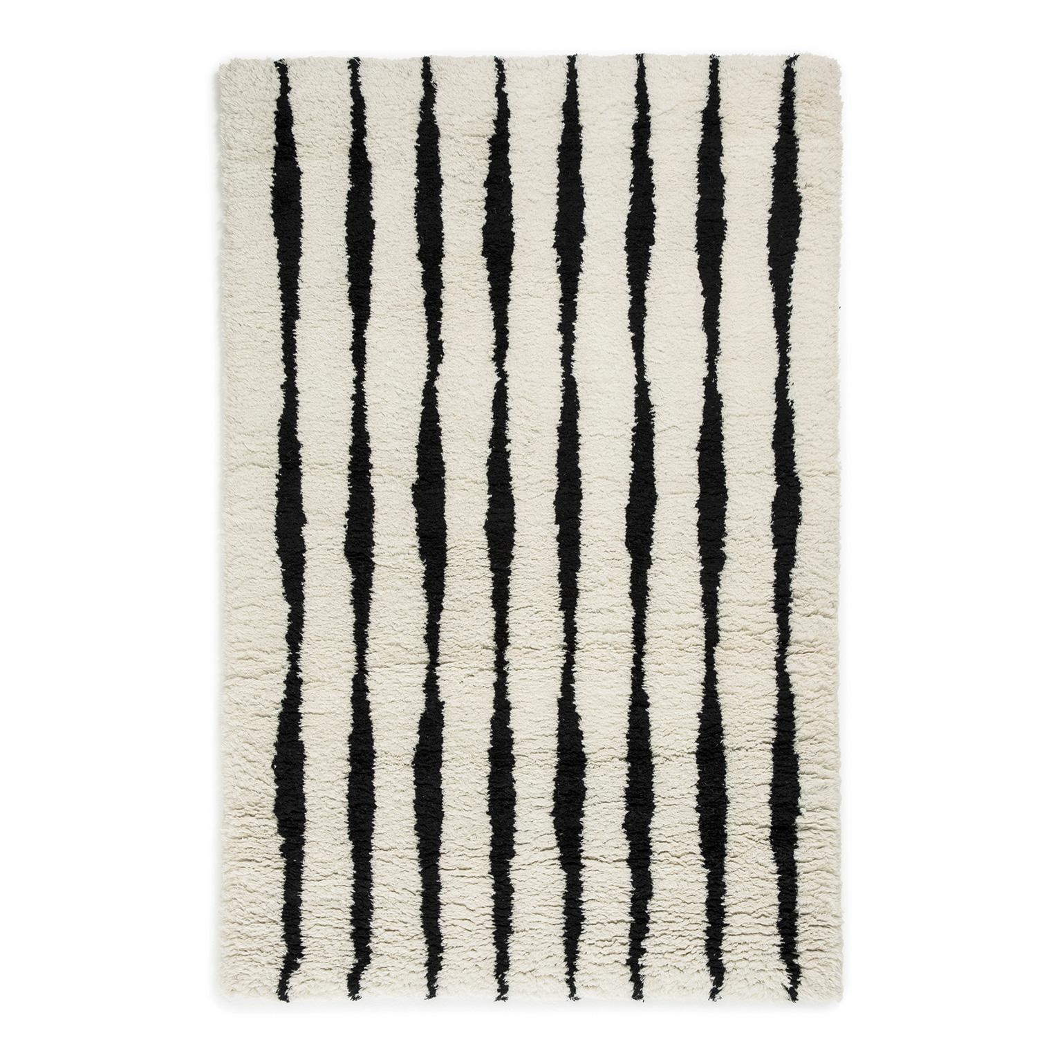 Fjord, zotteliger Berberteppich aus Wolle in skandinavischem Design