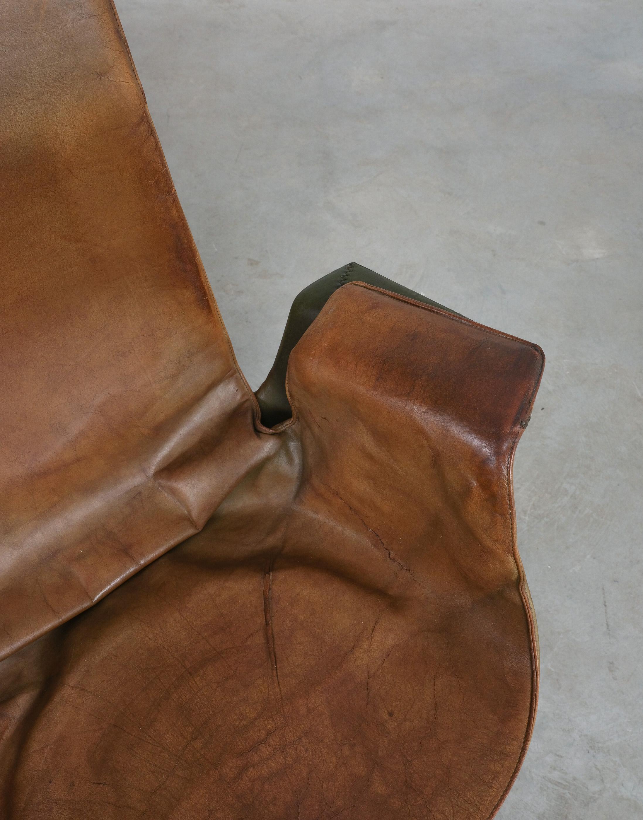 FK 6725 Fabricius and Kastholm Brown Leather High Back Bird Desk Chair, 1964 For Sale 2