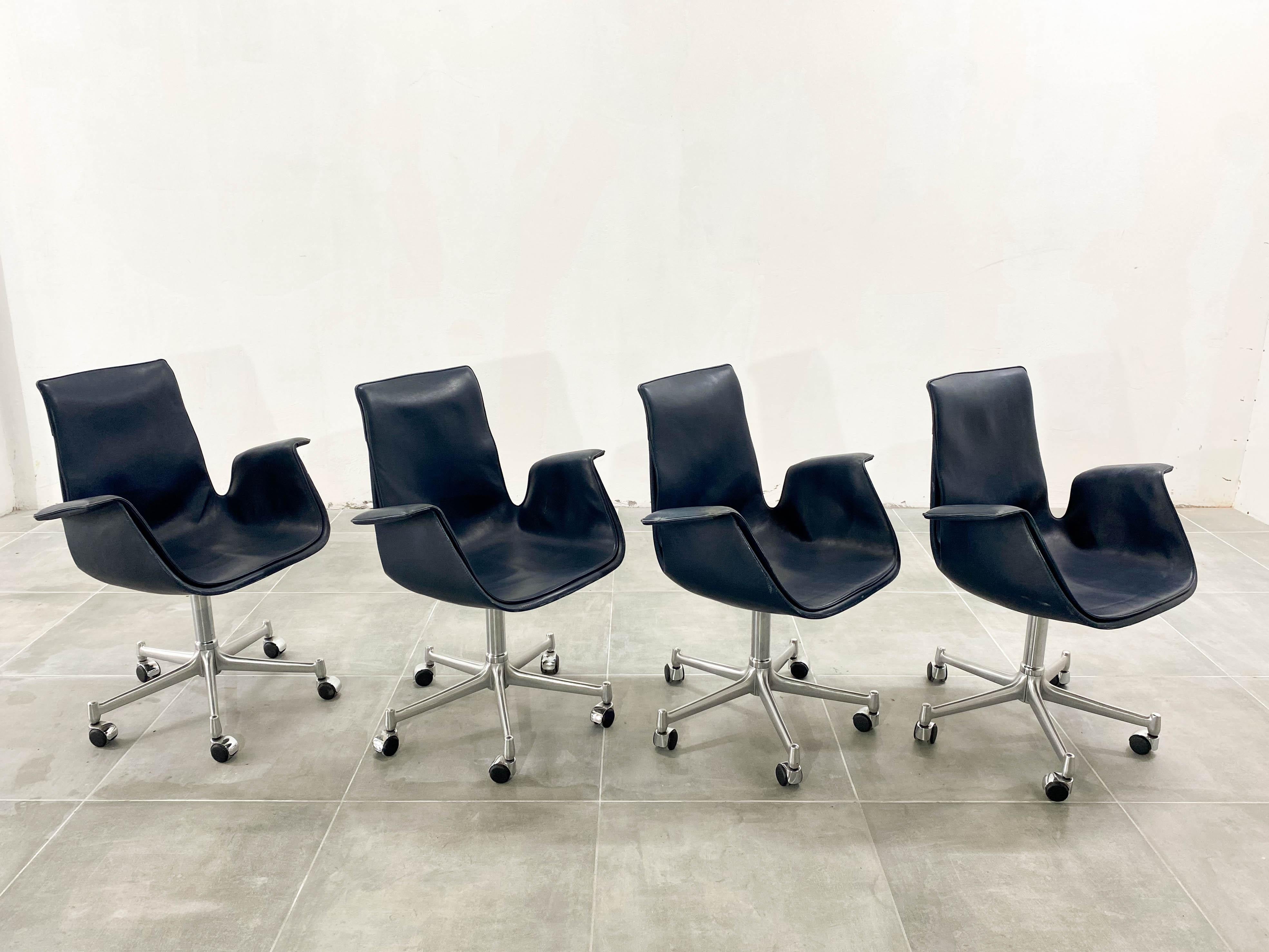 FK 6727 Tulip Office Chair Kill International, 1960s, Set of 4 For Sale 5