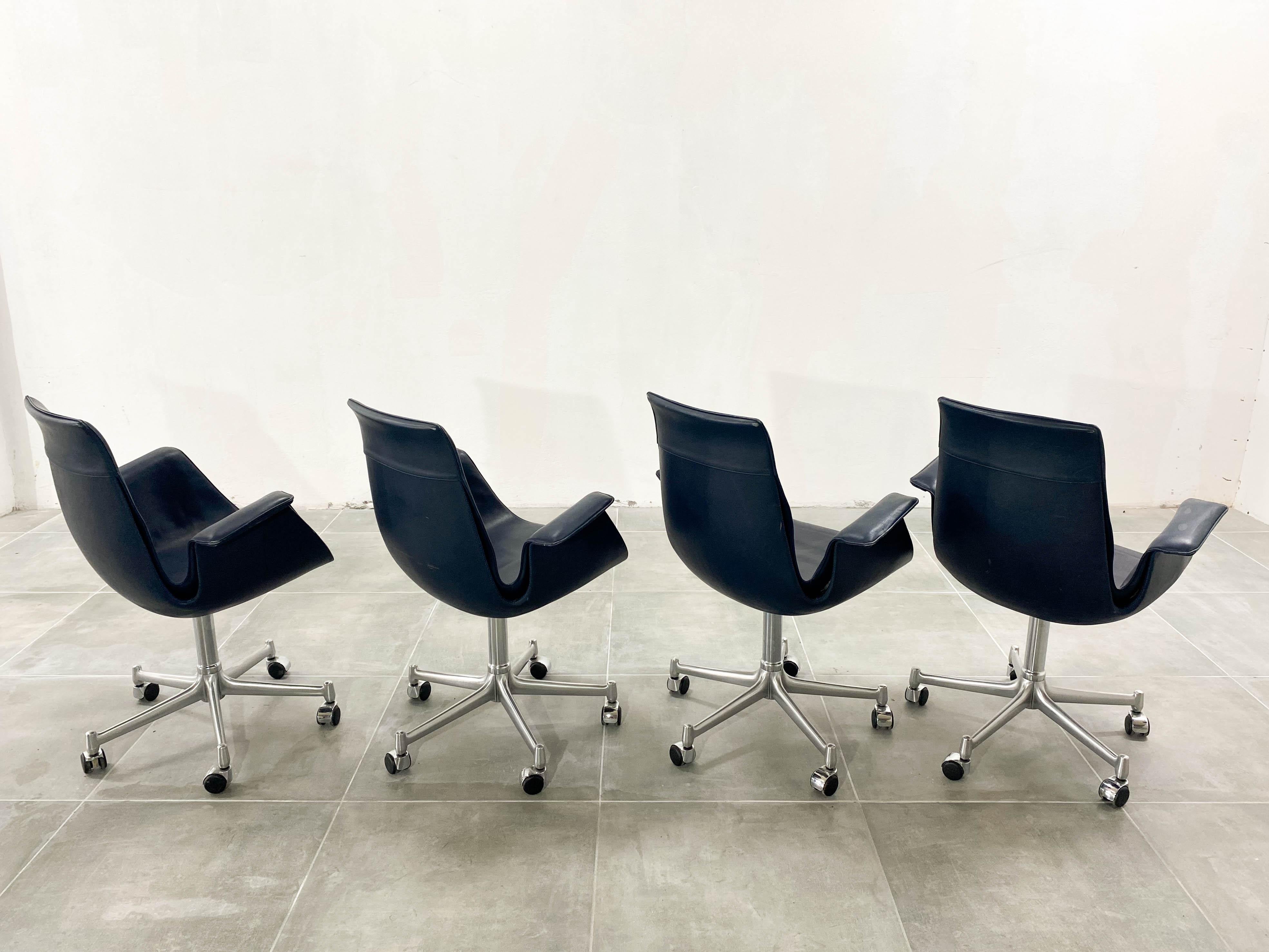 FK 6727 Tulip Office Chair Kill International, 1960s, Set of 4 For Sale 7