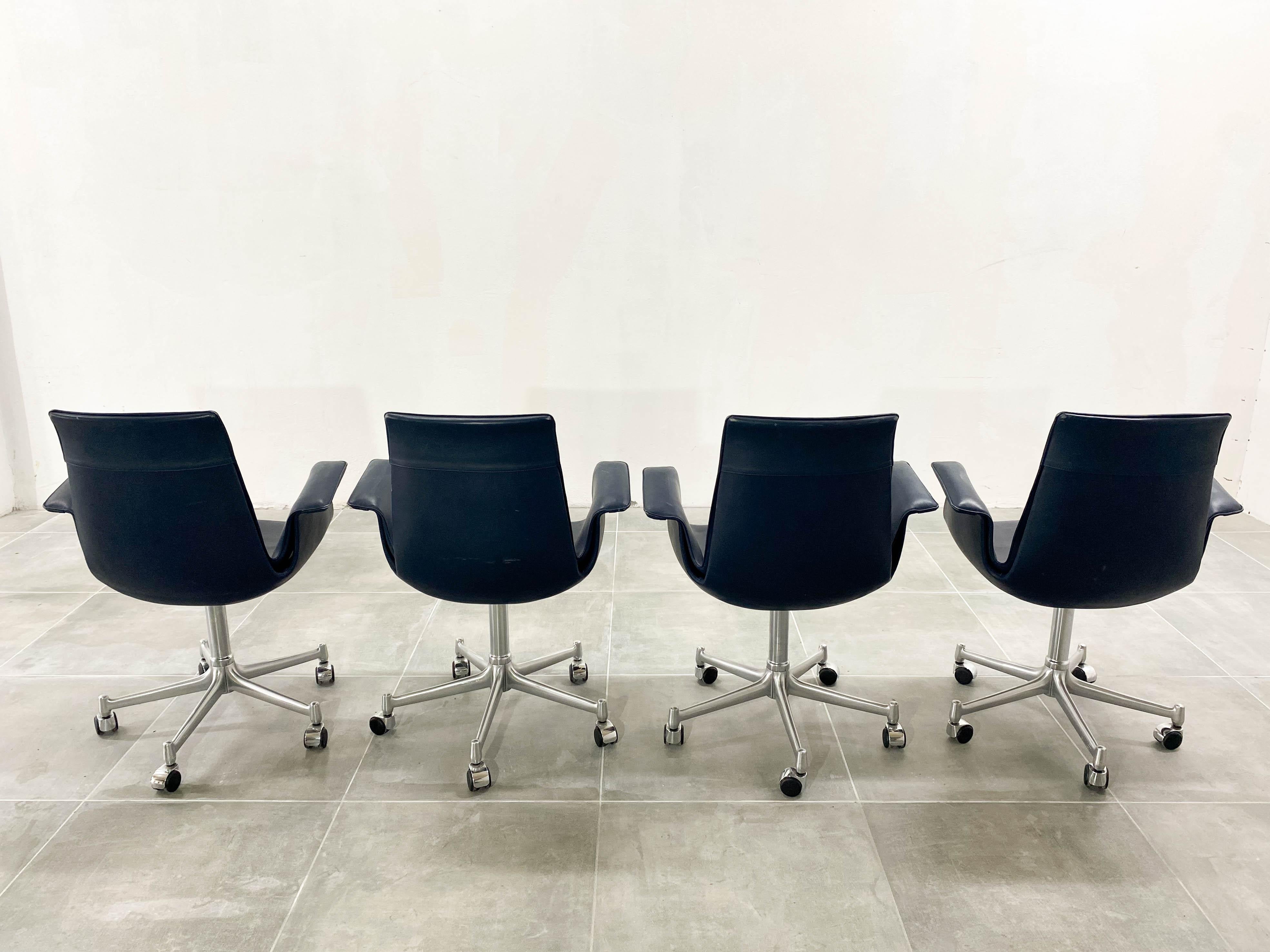 FK 6727 Tulip Office Chair Kill International, 1960s, Set of 4 For Sale 8