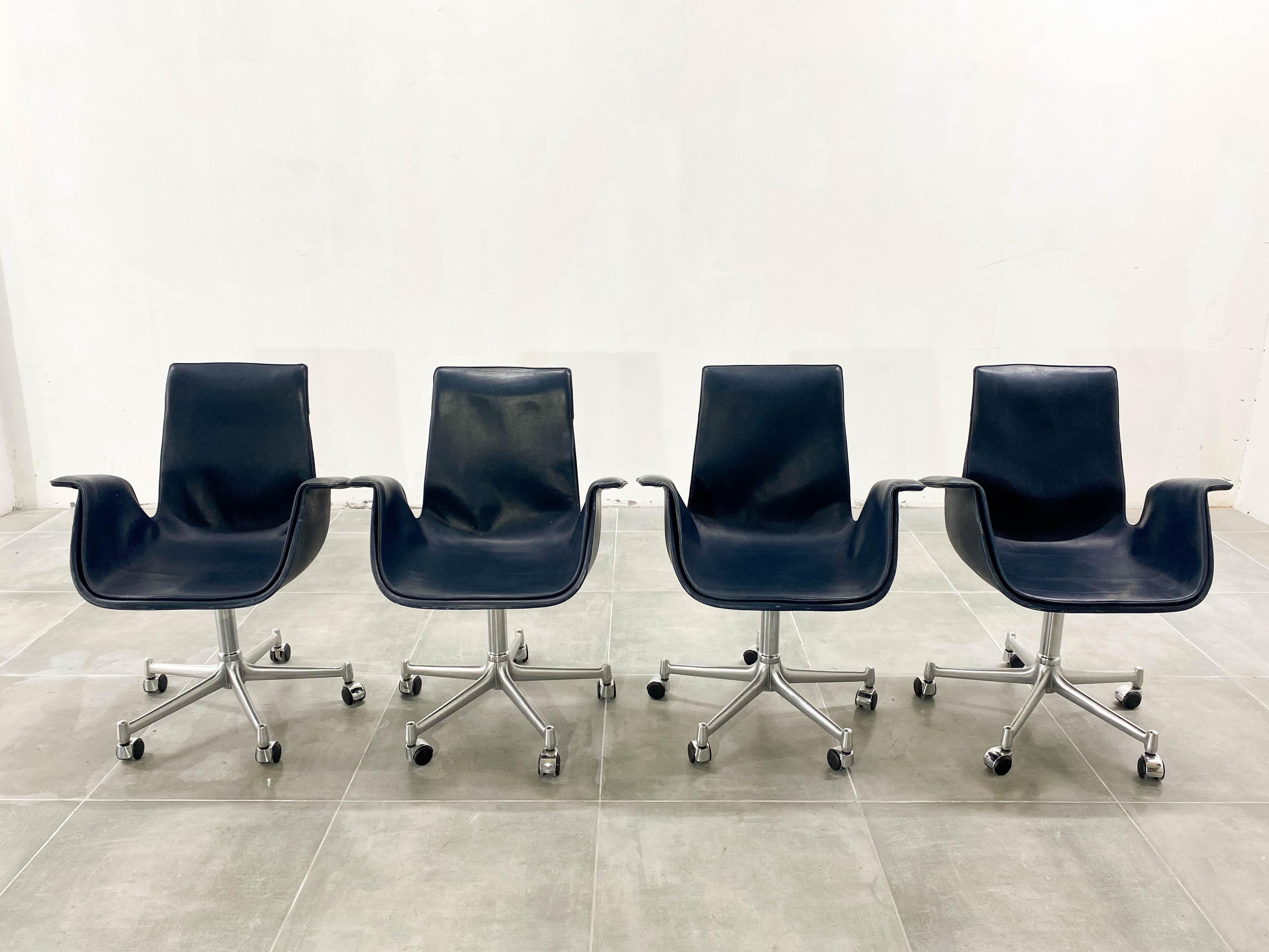 FK 6727 Tulip Office Chair Kill International, 1960s, Set of 4 For Sale 9