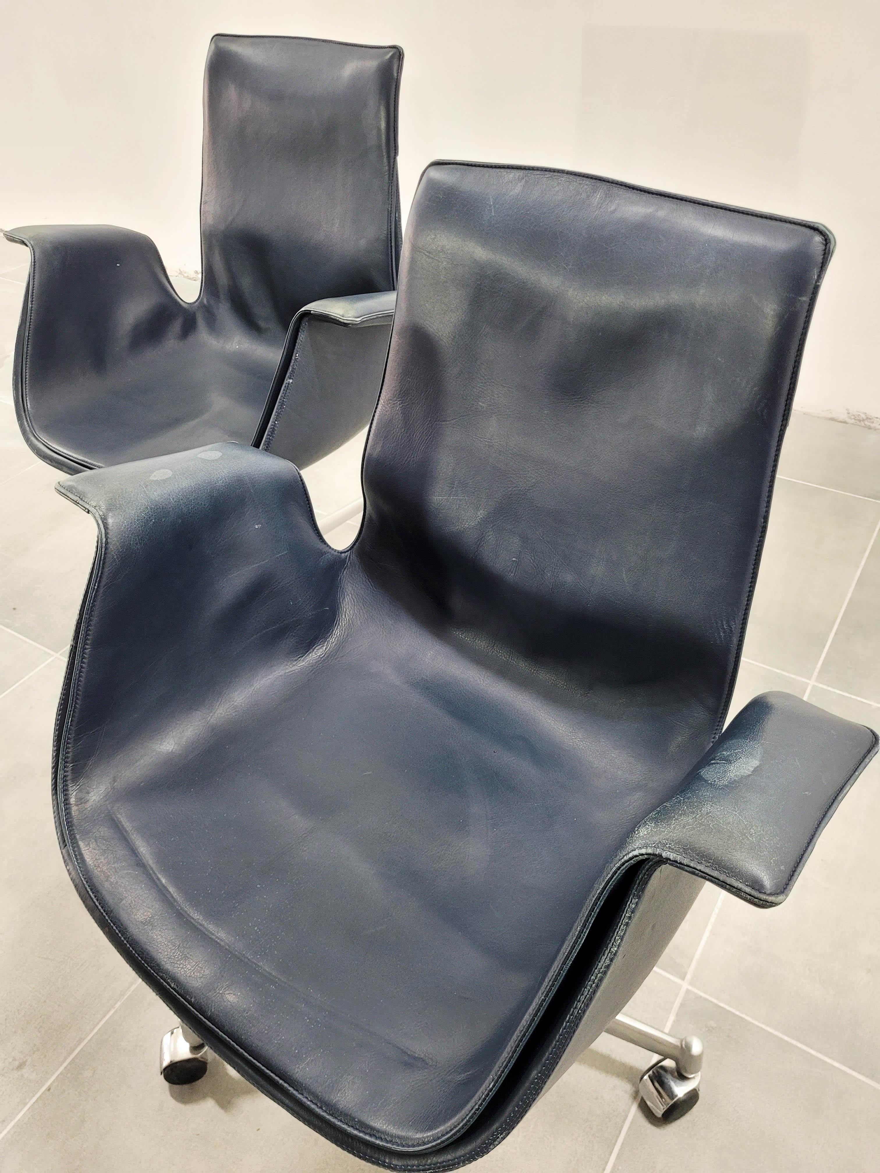 Mid-Century Modern FK 6727 Tulip Office Chair Kill International, 1960s, Set of 4 For Sale