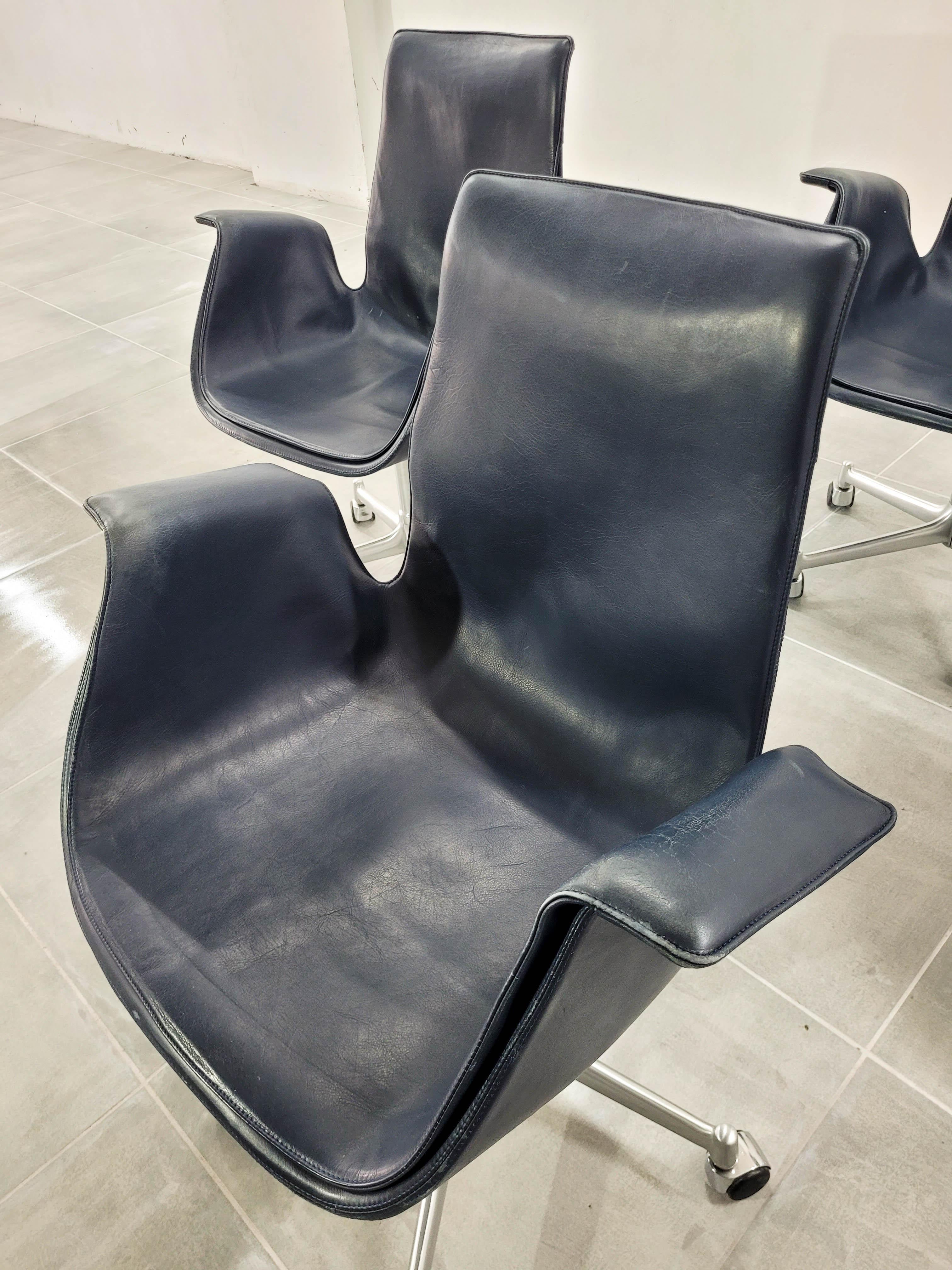 German FK 6727 Tulip Office Chair Kill International, 1960s, Set of 4 For Sale