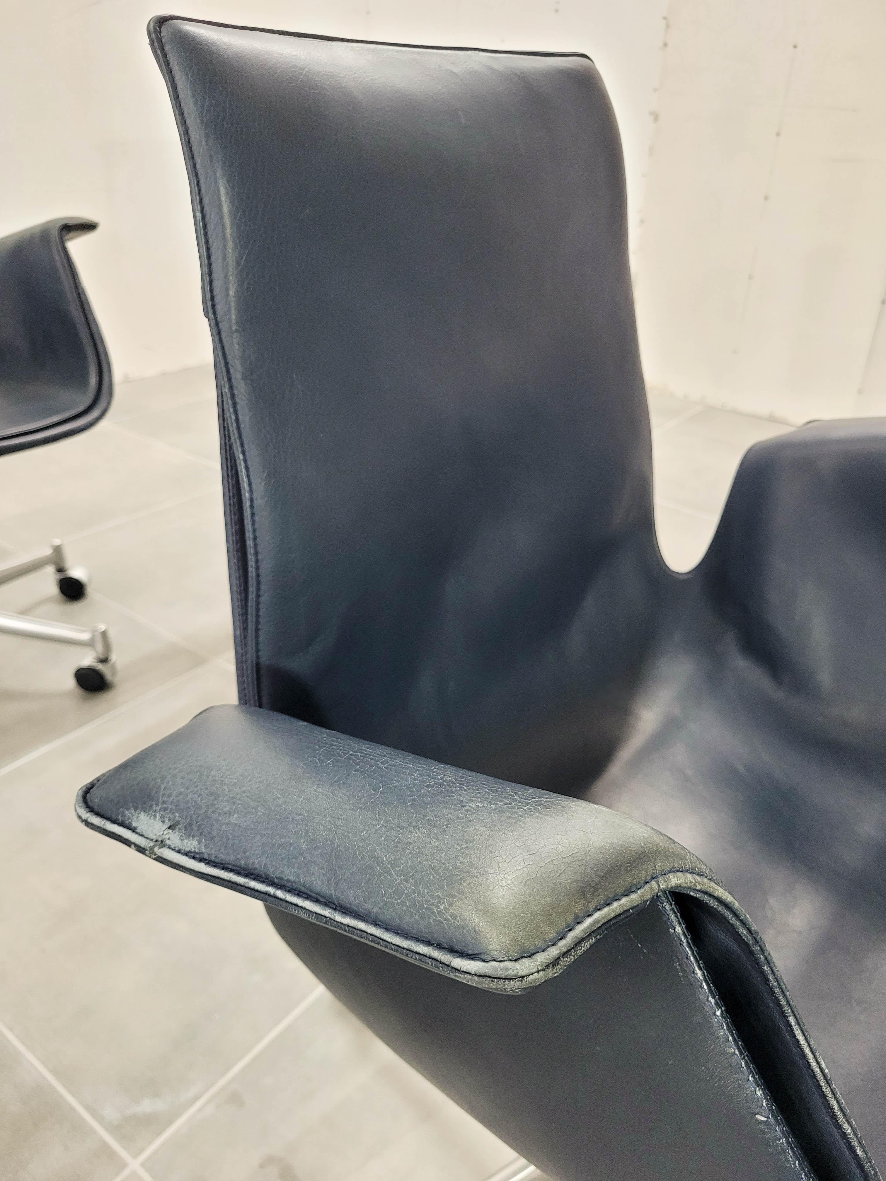 Metal FK 6727 Tulip Office Chair Kill International, 1960s, Set of 4 For Sale