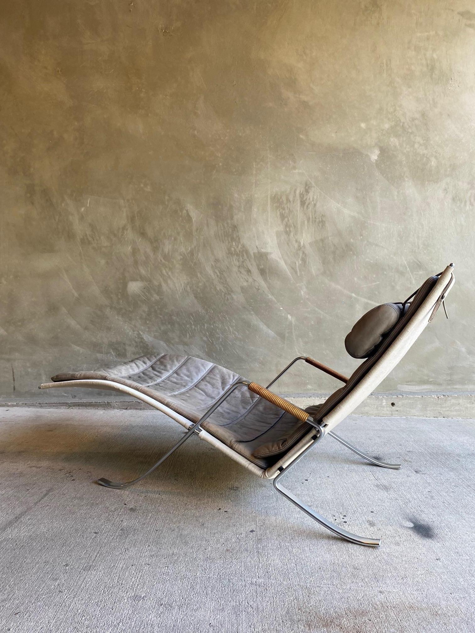 FK-87 Grasshopper Chaise by Fabricius & Kastholm for Alfred Kill, Germany, 1960s In Good Condition For Sale In Austin, TX