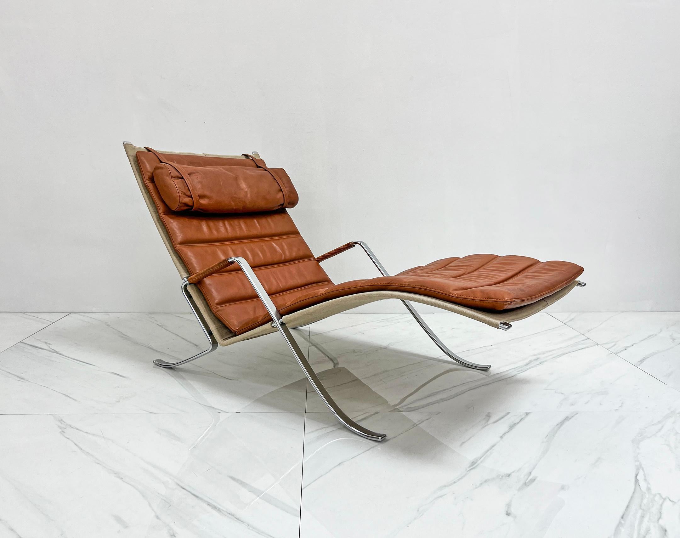 Mid-Century Modern FK-87 Grasshopper Chaise Lounge by Fabricius & Kastholm for Alfred Kill, 1960s  For Sale