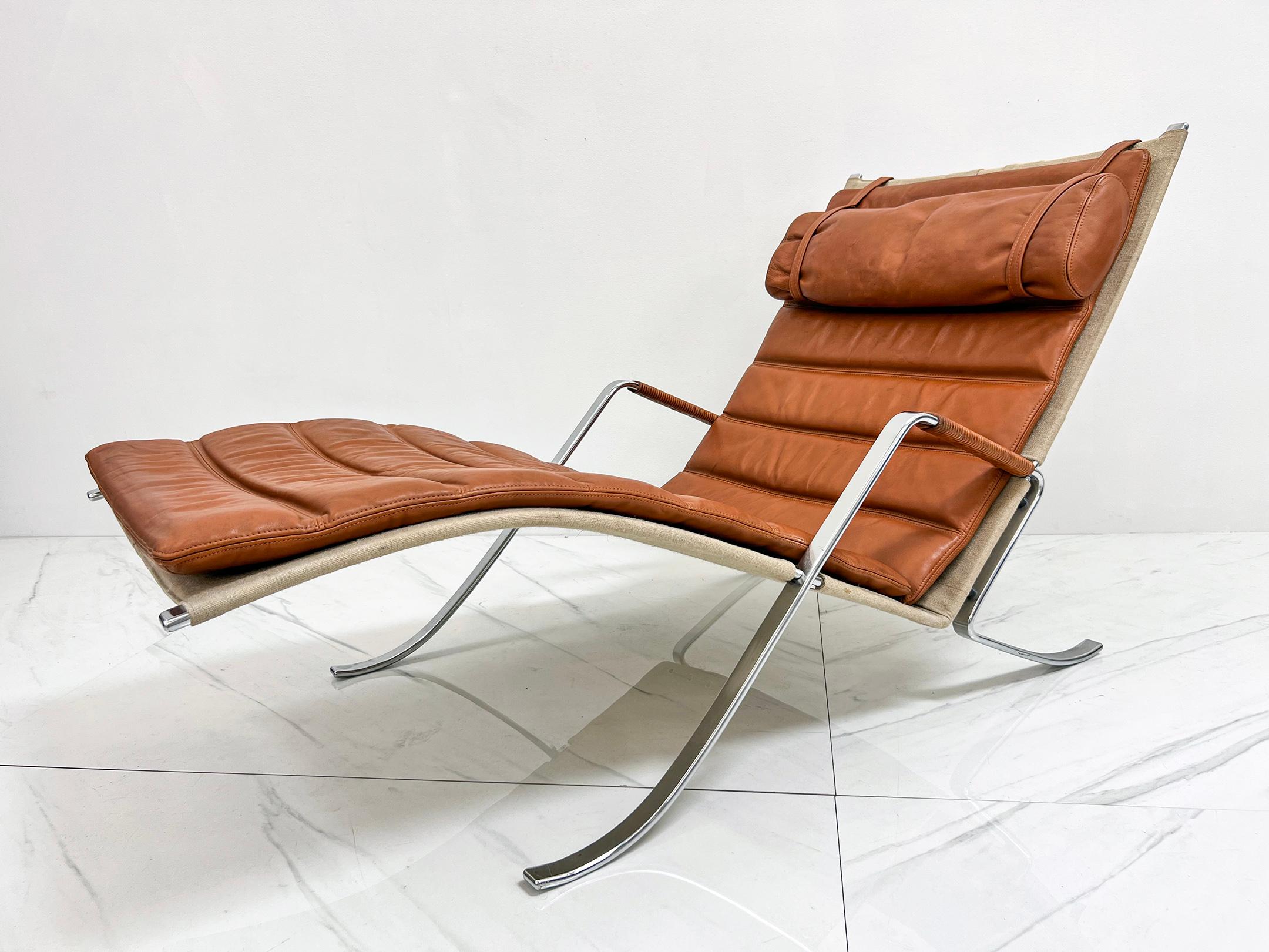 Steel FK-87 Grasshopper Chaise Lounge by Fabricius & Kastholm for Alfred Kill, 1960s  For Sale