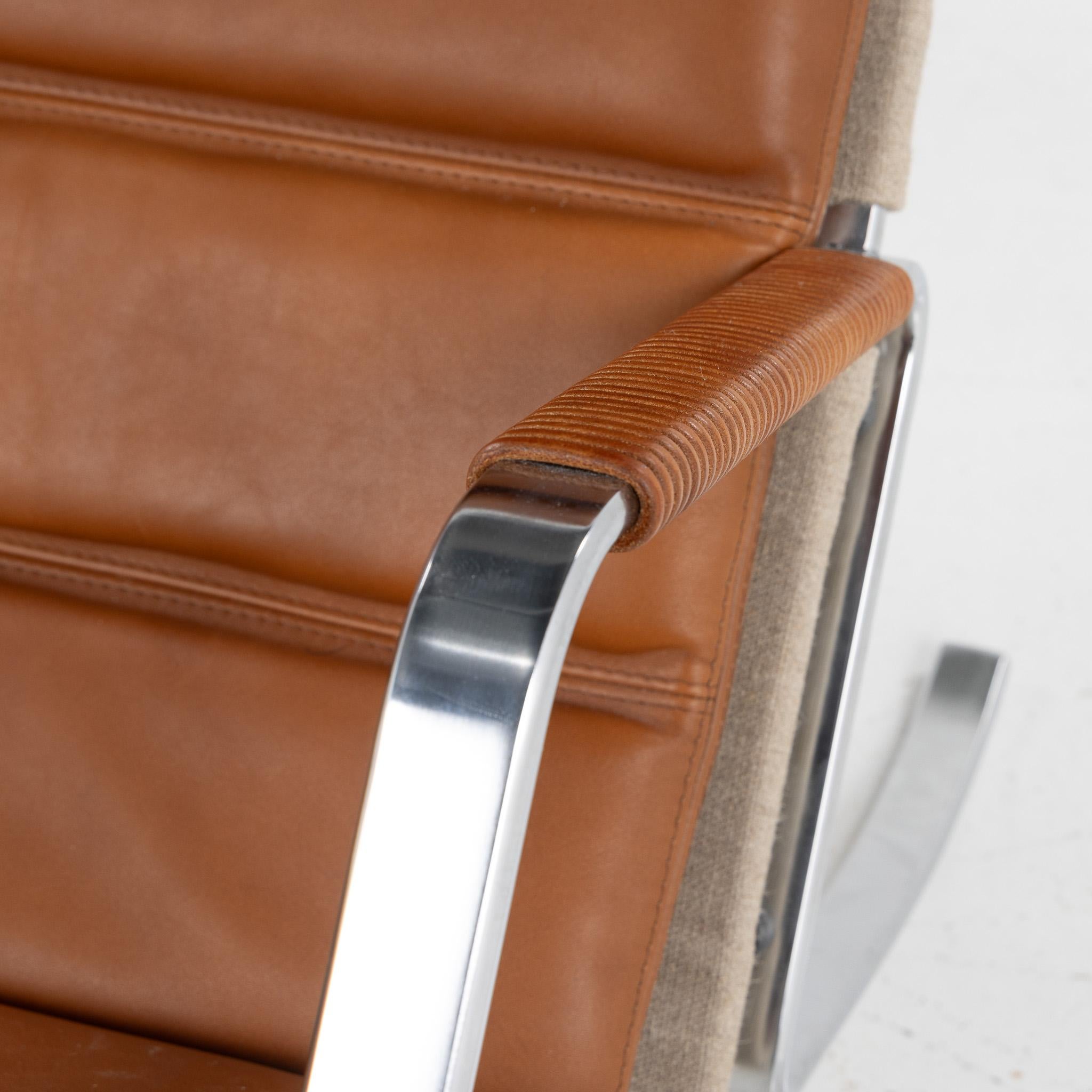 FK 87 Grasshopper Chaise Longue de cuero coñac Danés en venta