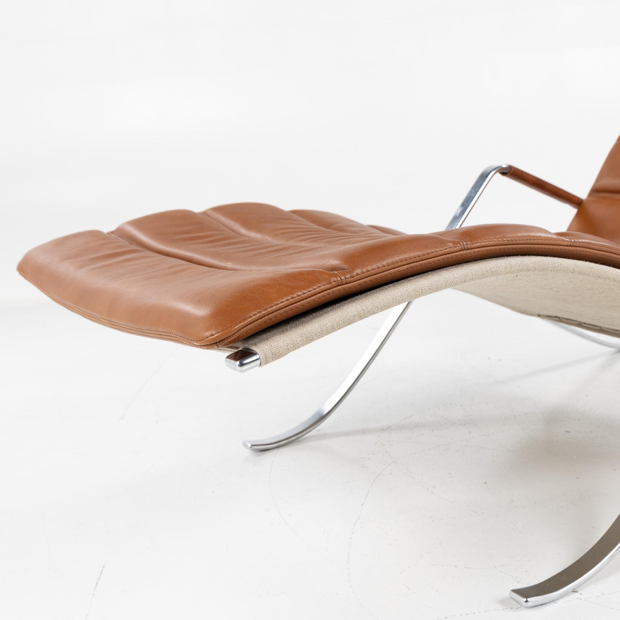 FK 87 Grasshopper Chaise Longue de cuero coñac Cuero en venta