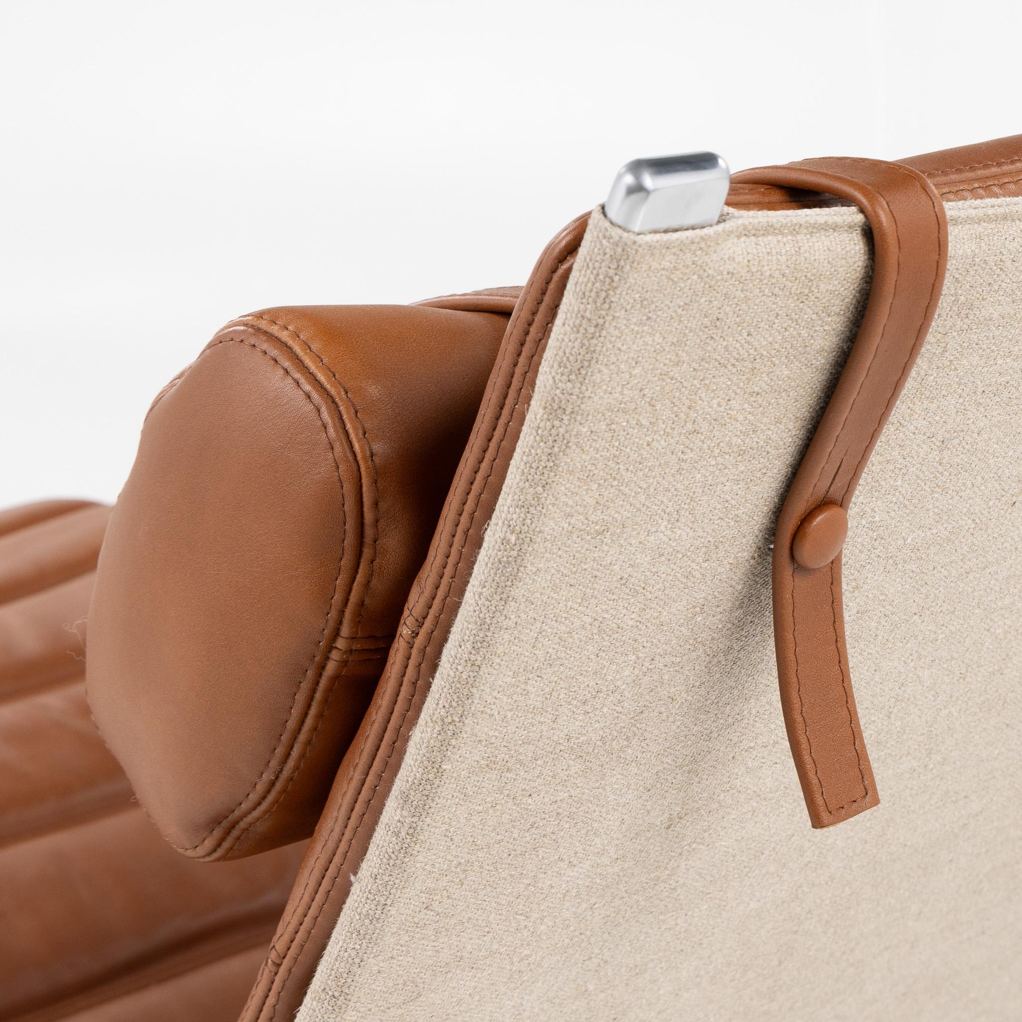 FK 87 Grasshopper Chaise Longue de cuero coñac en venta 2