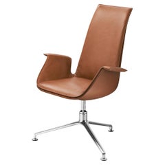 Fauteuil baquet pivotant FK en cuir par Preben Fabricius & Jørgen Kastholm