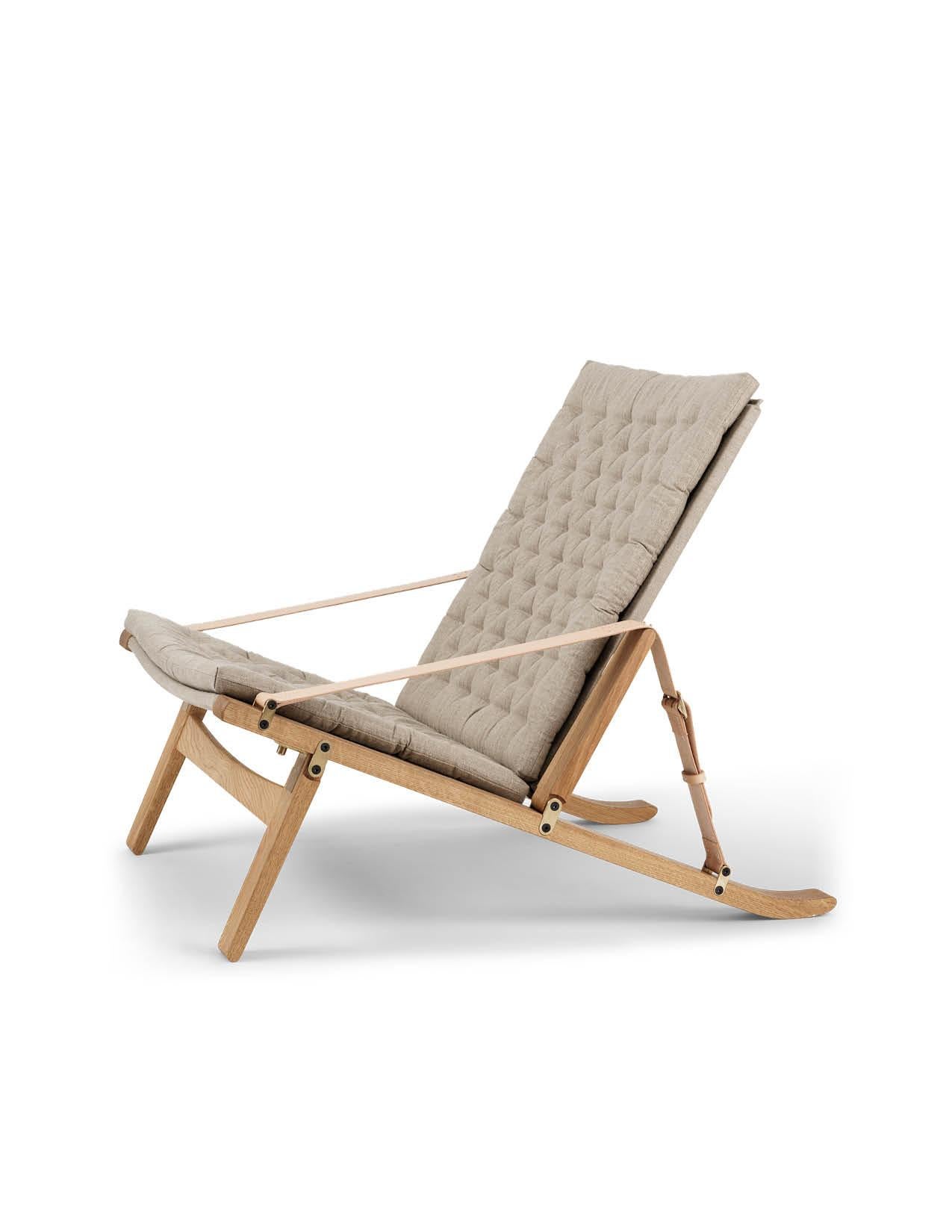 Modern FK11 Plico Chair, Oak Oil or White Oil, Canvas Natural by Fabricius & Kastholm