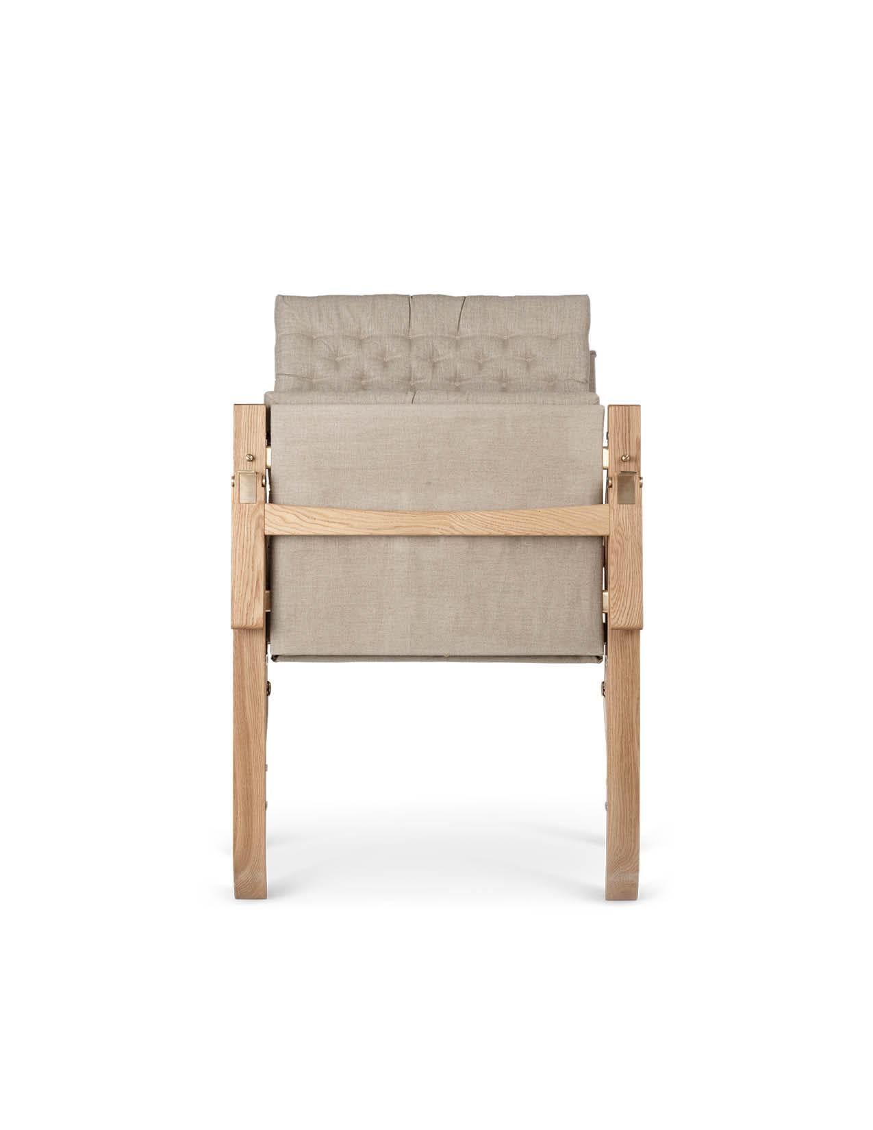Oiled FK11 Plico Chair, Oak Oil or White Oil, Canvas Natural by Fabricius & Kastholm
