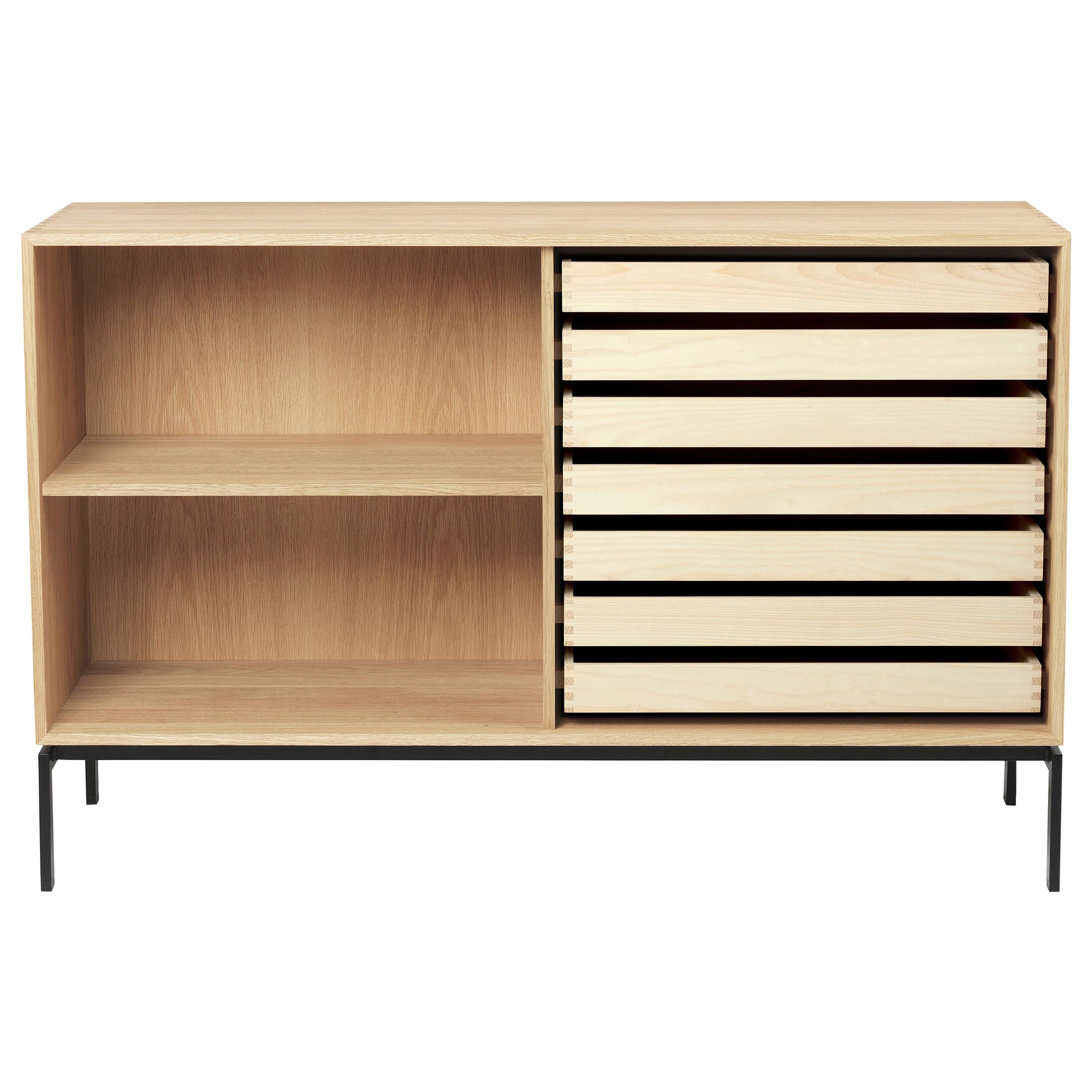 FK63 2110F Deep Cabinet with Shelf in Oak Oil with Legs by Fabricius & Kastholm