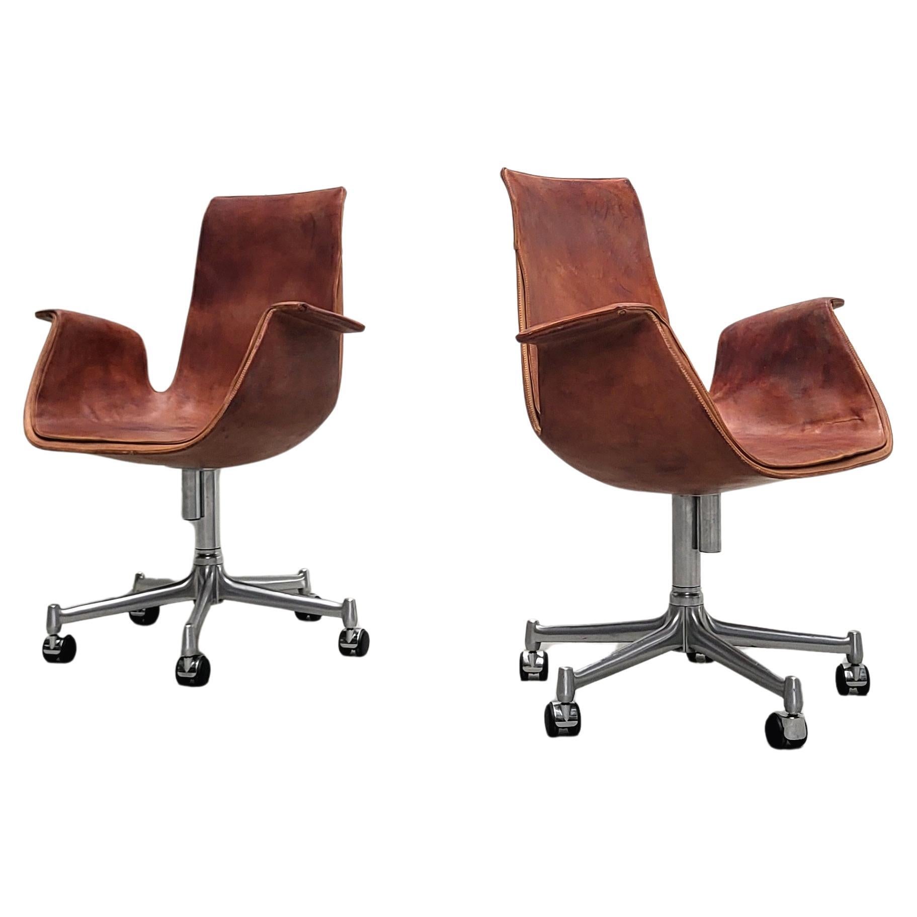 FK6725 Bird Tulip Chair Cognac by Fabricius 
Kastholm Alfred Kill 1960s For Sale