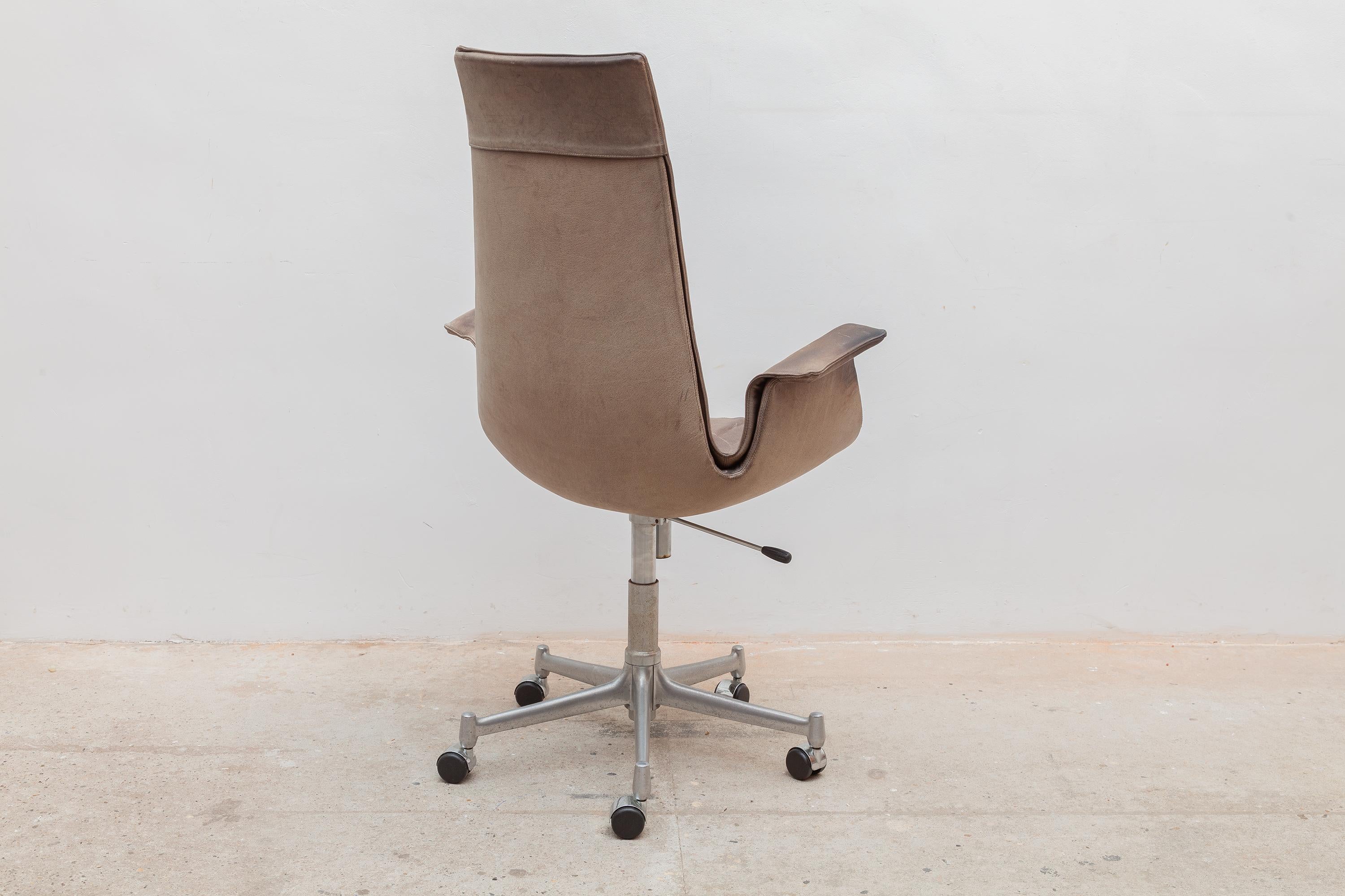Danish FK6727 Kastholm & Fabricius High-Back Swivel and Adjustable Office Chair, 1964