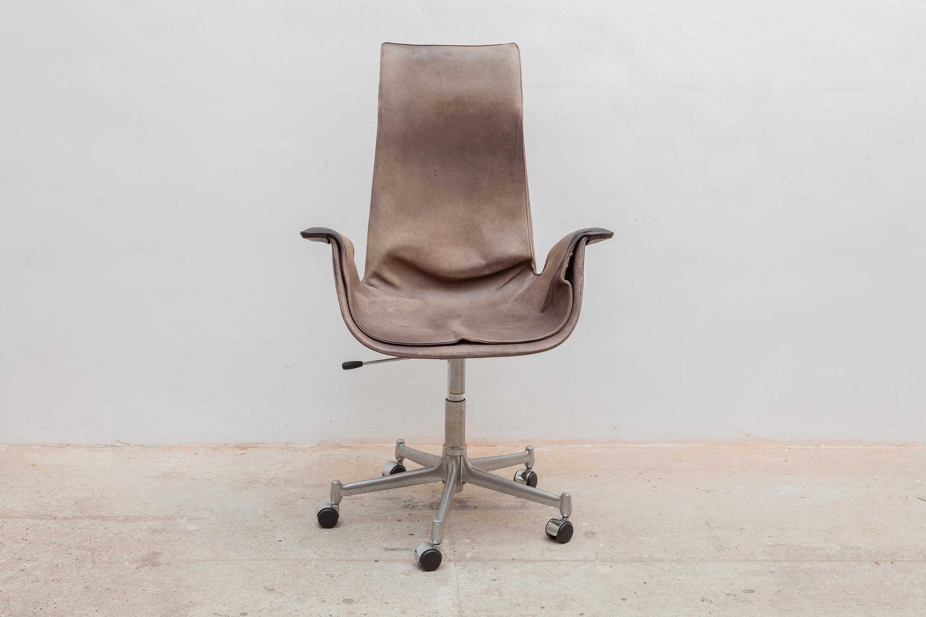 Mid-20th Century FK6727 Kastholm & Fabricius High-Back Swivel and Adjustable Office Chair, 1964