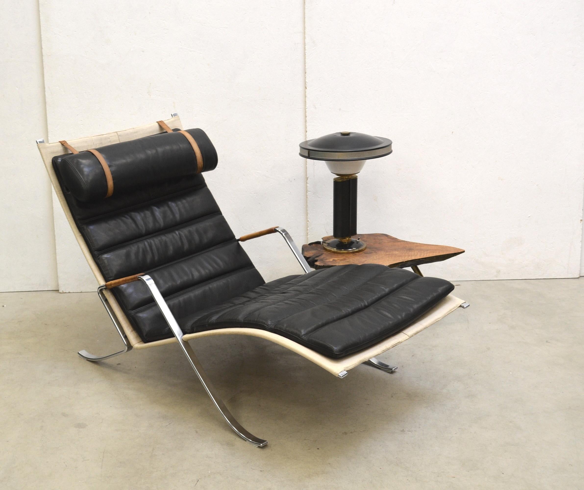 Stainless Steel FK87 Grasshopper Chaise by Fabricius & Kastholm for Kill International, 1960s