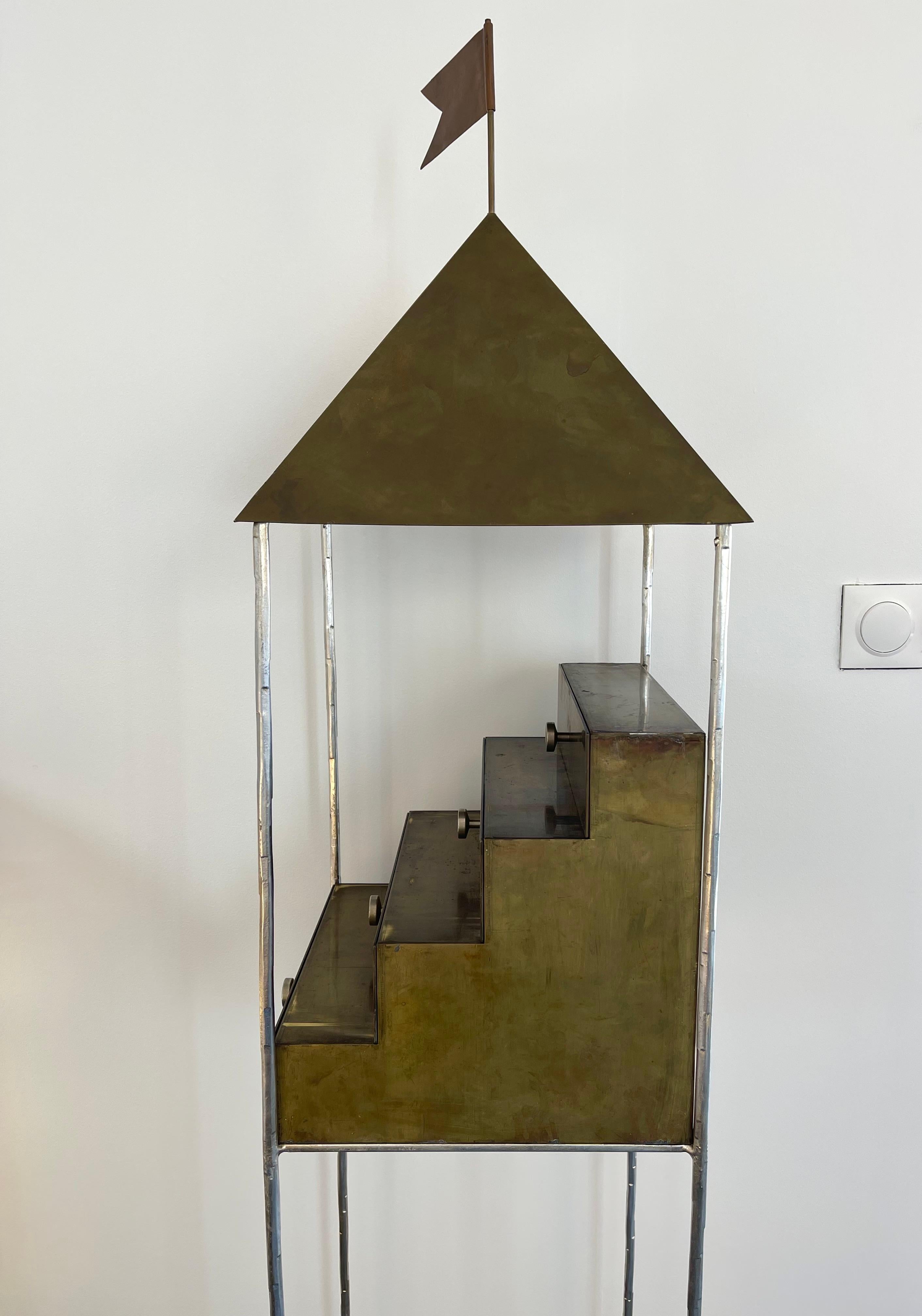 Flag Brass Cabinet by Ugo La Pietra for Banci Firenze, Italy, 1980s For Sale 6