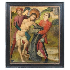 Flagellation of Christ Oil on Wood Panel Painting, Dutch Master Style