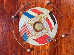 "Flags of All Nations" Carrom Game Board and Playing Pieces, circa 1900