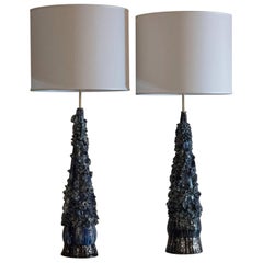 Flair Edition Blue Glazed Ceramic Lamp