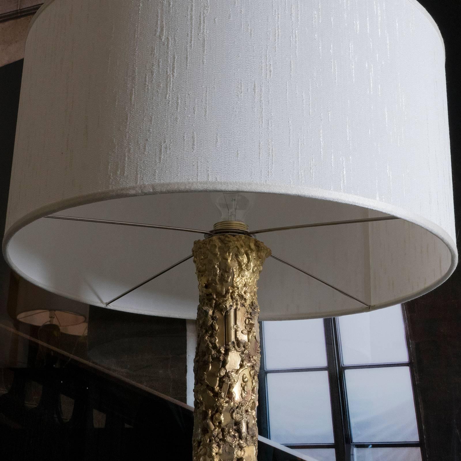 Brass Flair Edition Brutalist Table Lamp For Sale