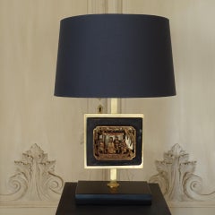 Flair Edition Chinoiserie Table Lamp with Gilted Frieze, Brass Details