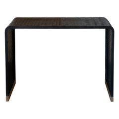 Flair Edition “Intreccio” Console In Black Steel and Natural Brass, Italy, 2022
