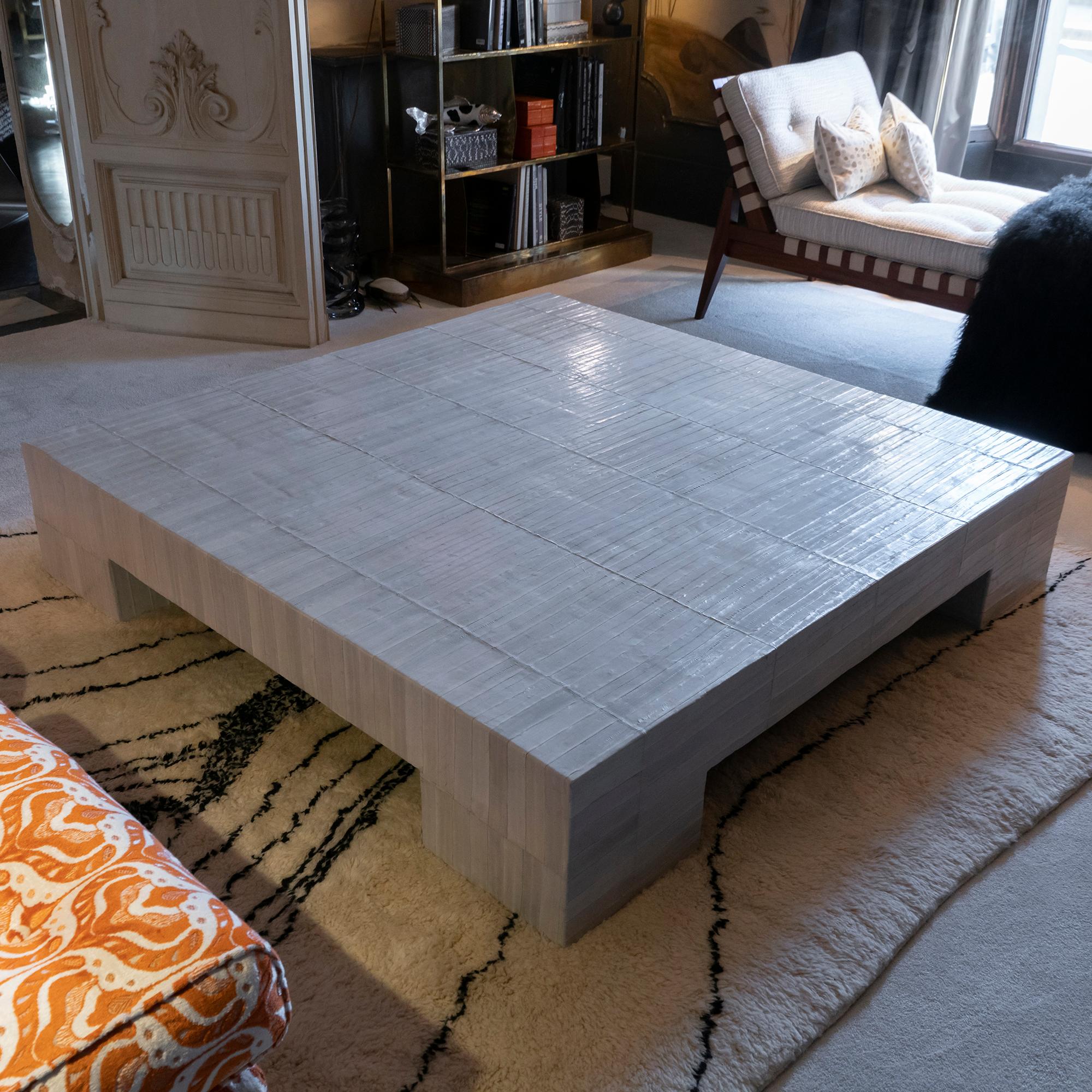 Flair Edition Ivory Eel Skin Coffee Table, Italy, 2020 5