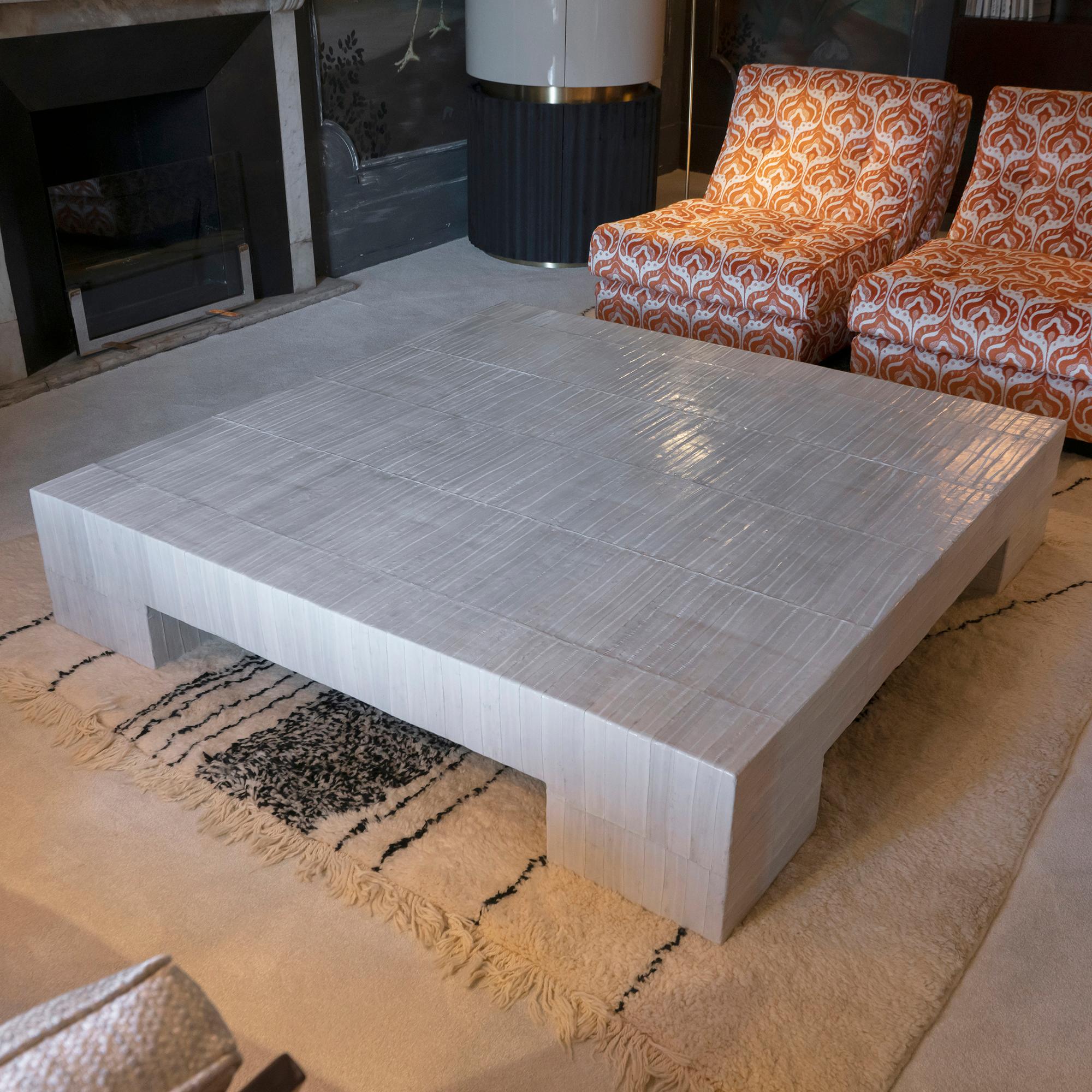 Flair Edition Ivory Eel Skin Coffee Table, Italy, 2020 1