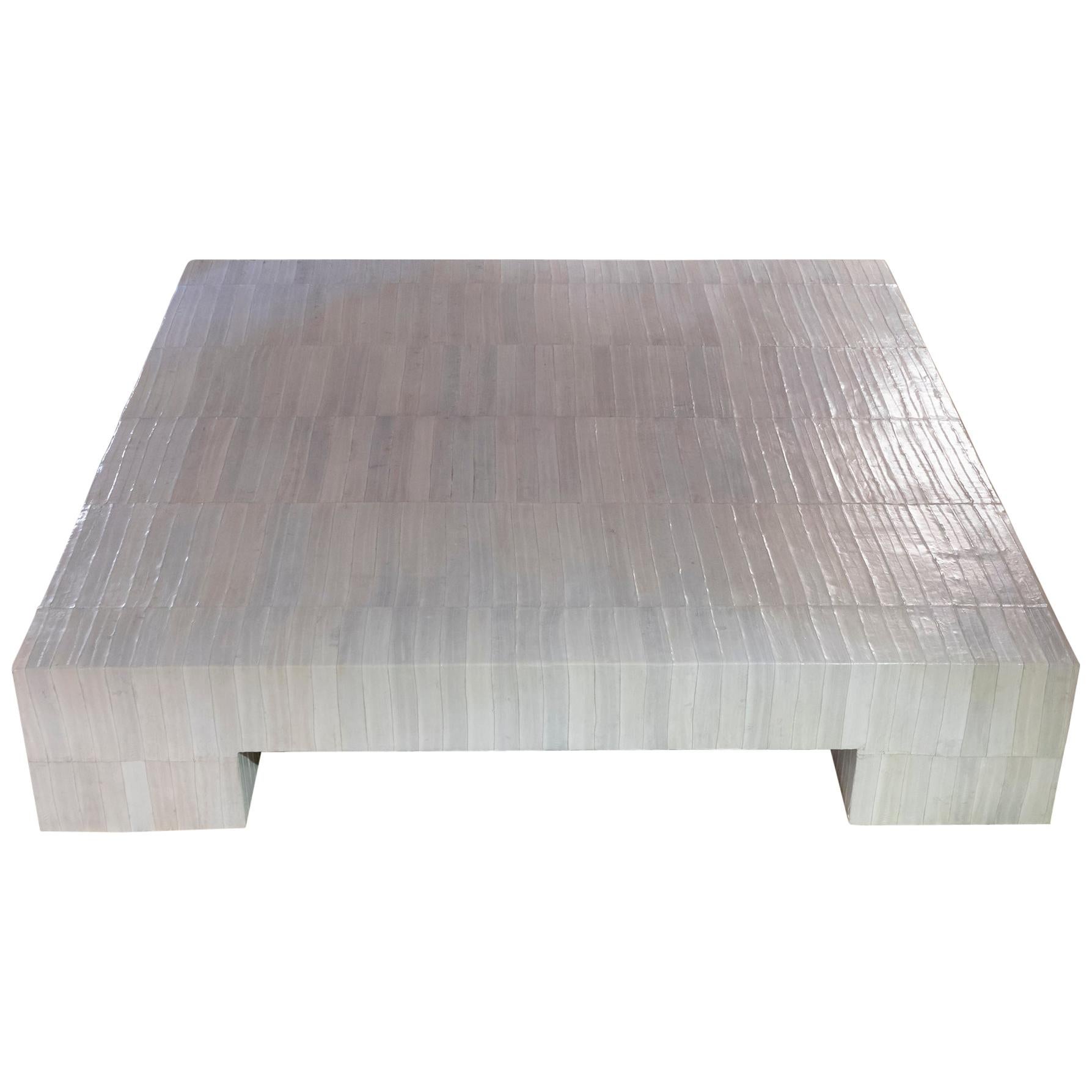 Flair Edition Ivory Eel Skin Coffee Table, Italy, 2020