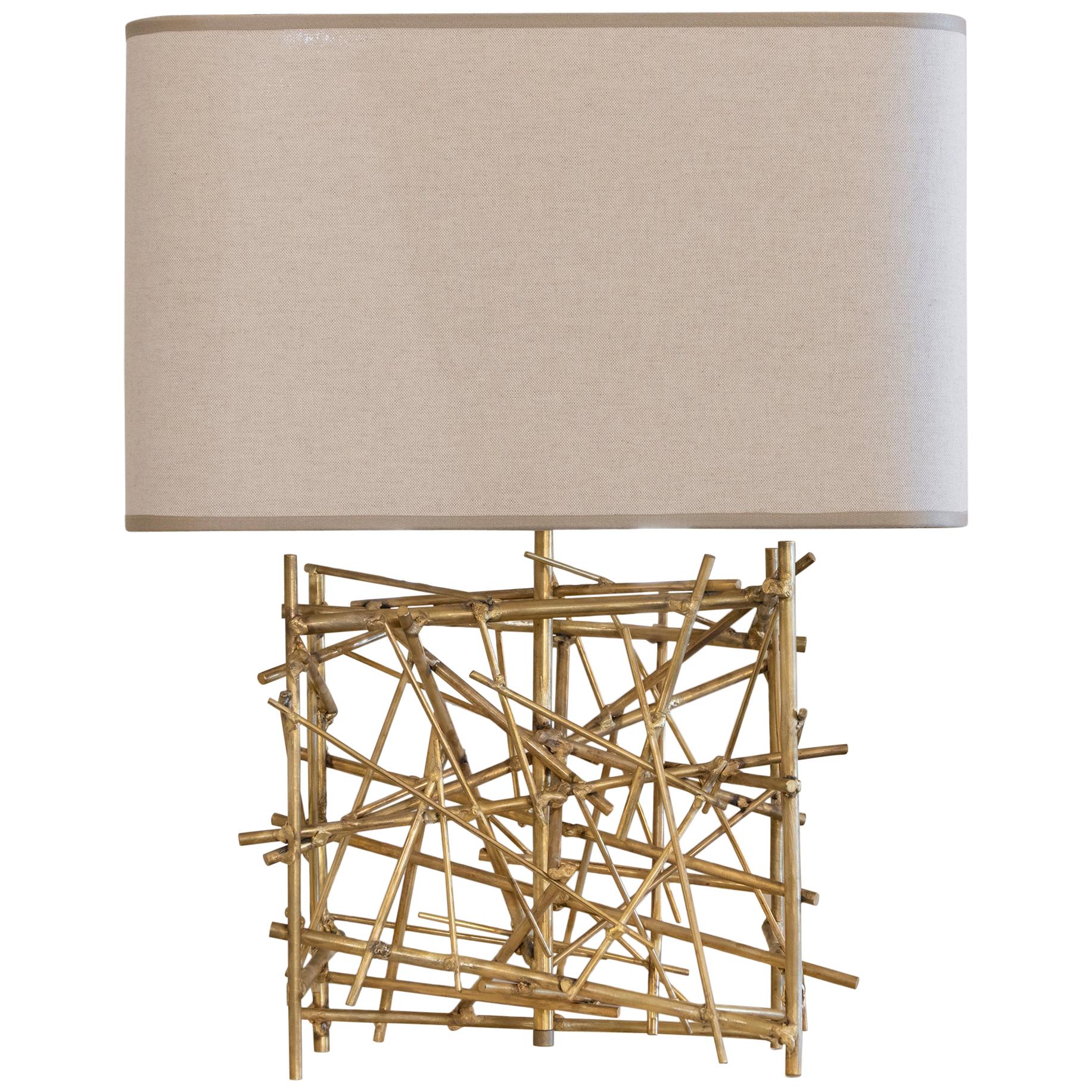 Flair Edition "Nest" Natural Brass Table Lamp, Italy, 2019
