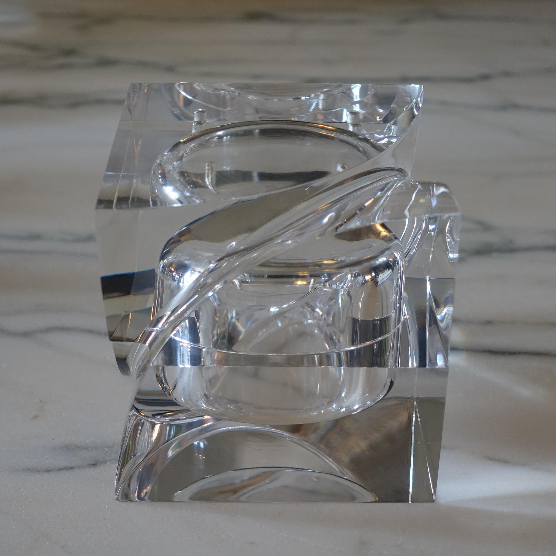 Italian Flair Edition Small Decorative Box in Clear Lucite, Italy, 2021