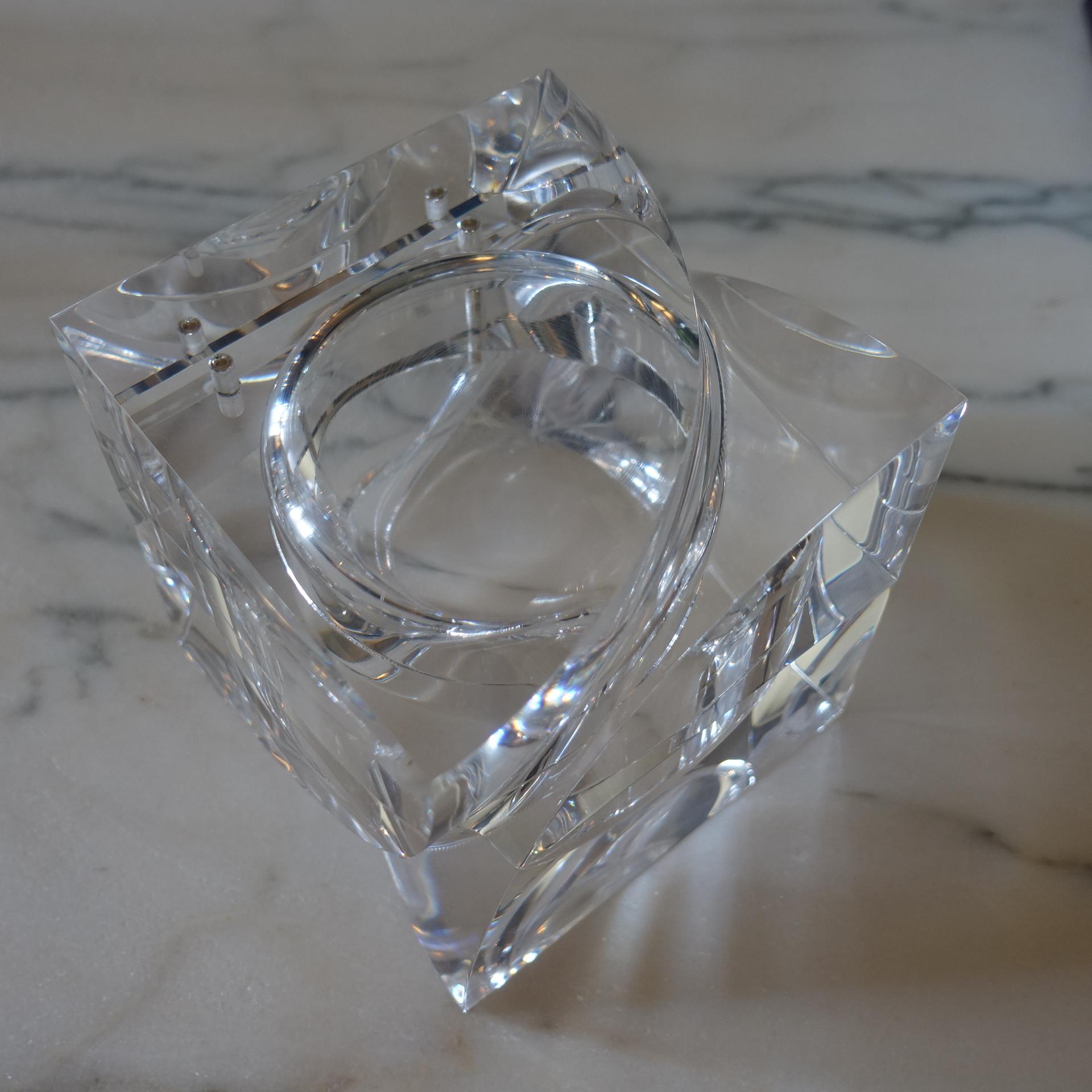 Plexiglass Flair Edition Small Decorative Box in Clear Lucite, Italy, 2021