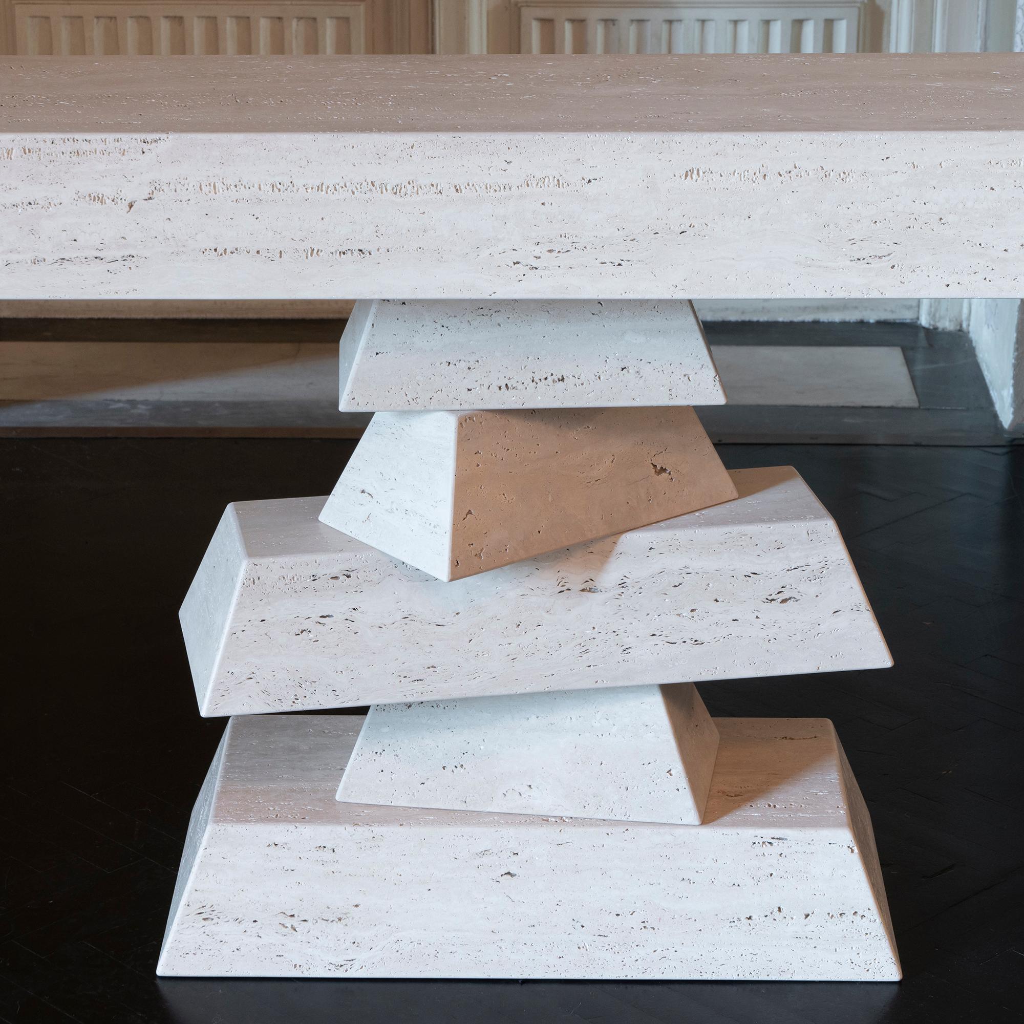 Flair Edition Travertine Six Elements Console, Italy, 2019 For Sale 2