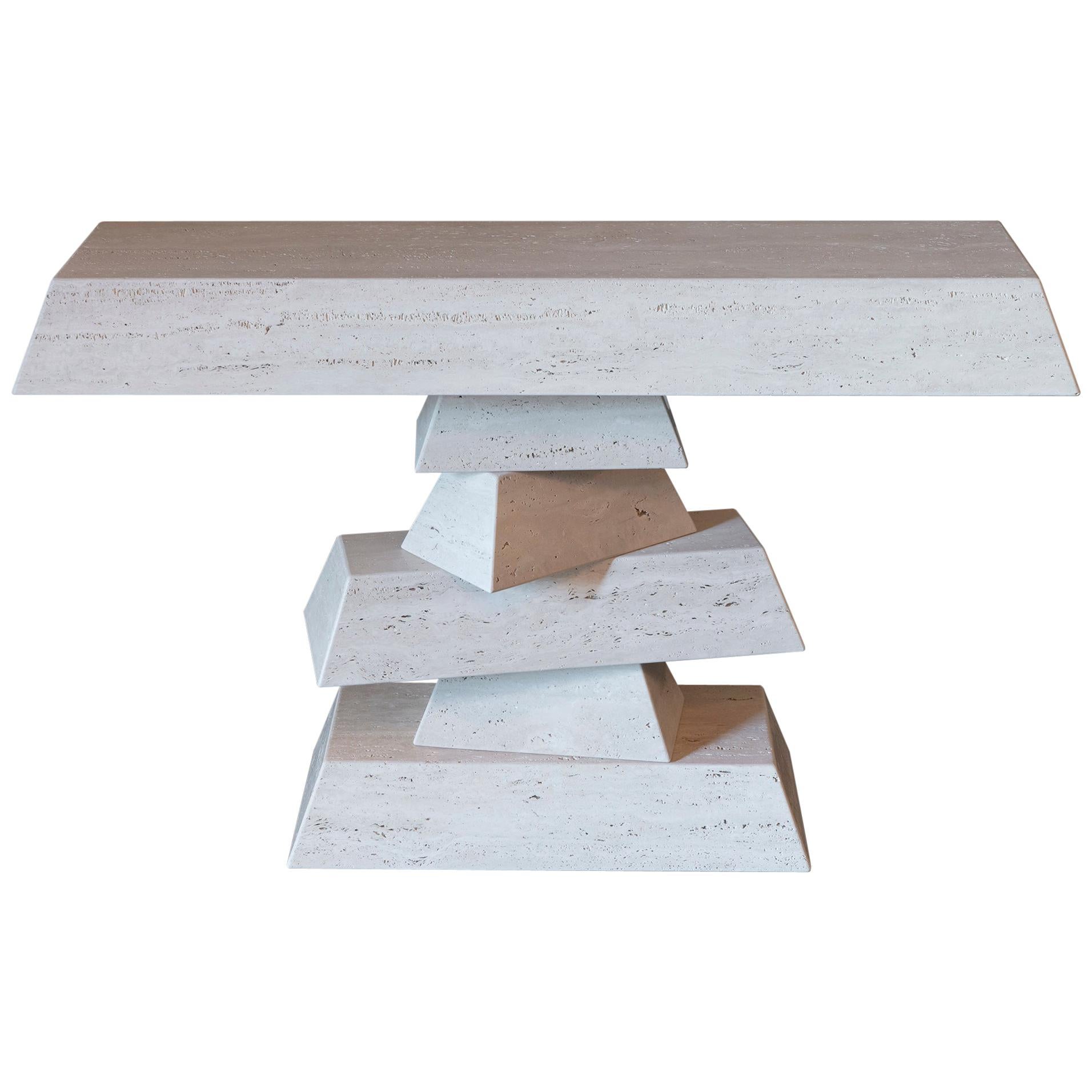 Flair Edition Travertine Six Elements Console, Italy, 2022 For Sale