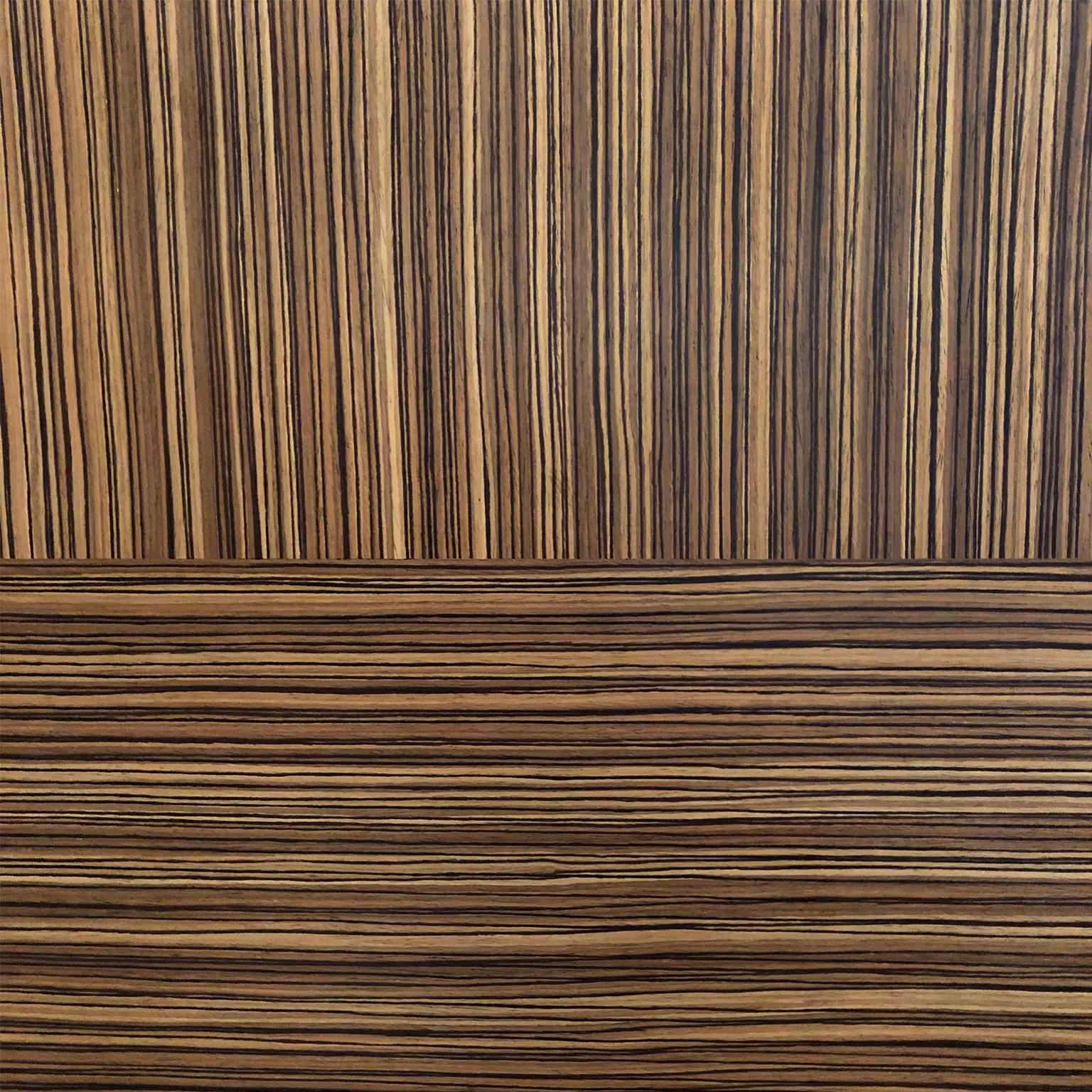 Italian Flair Exclusive Patchwork Zebra Wood Screen For Sale