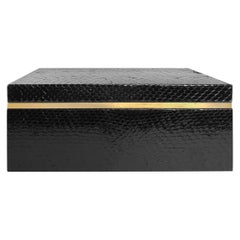Flair Home Collection Large Black Python Box